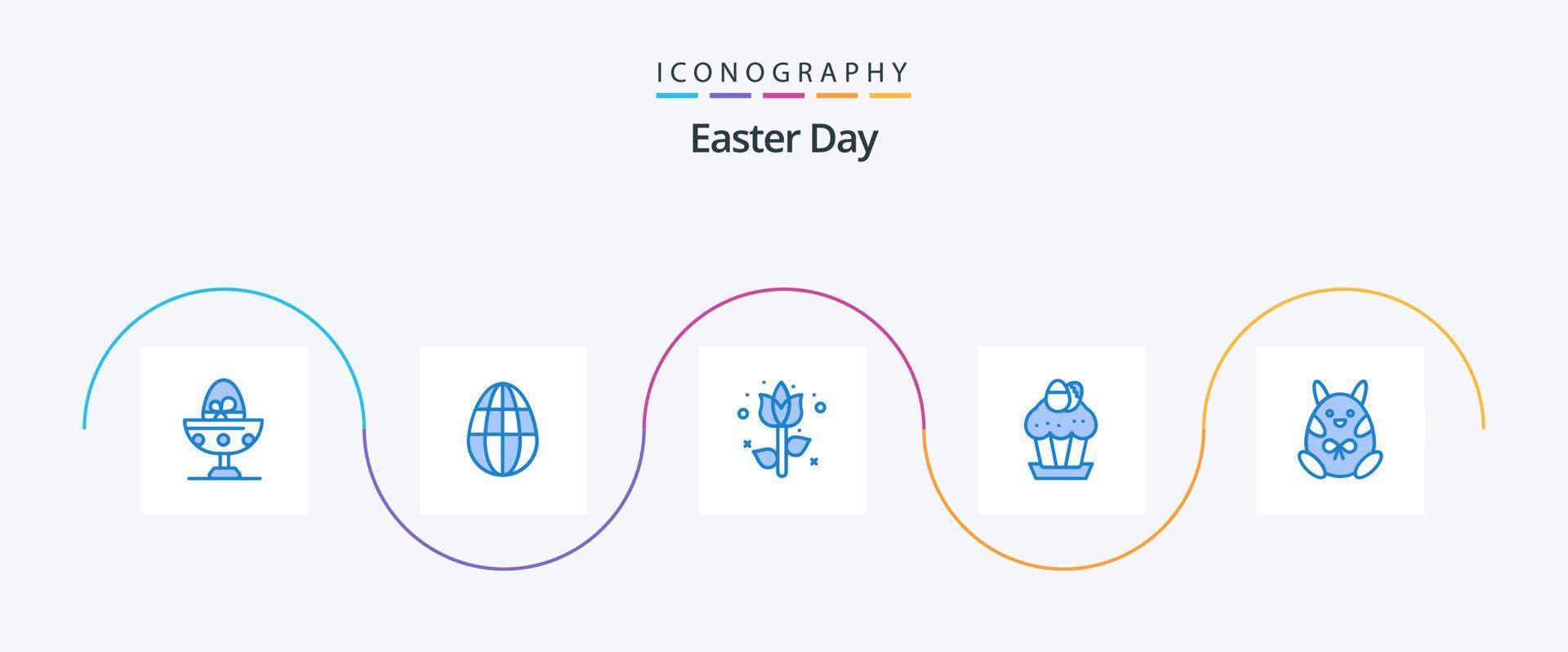 Easter Blue 5 Icon Pack Including easter. cup. cake. plant vector