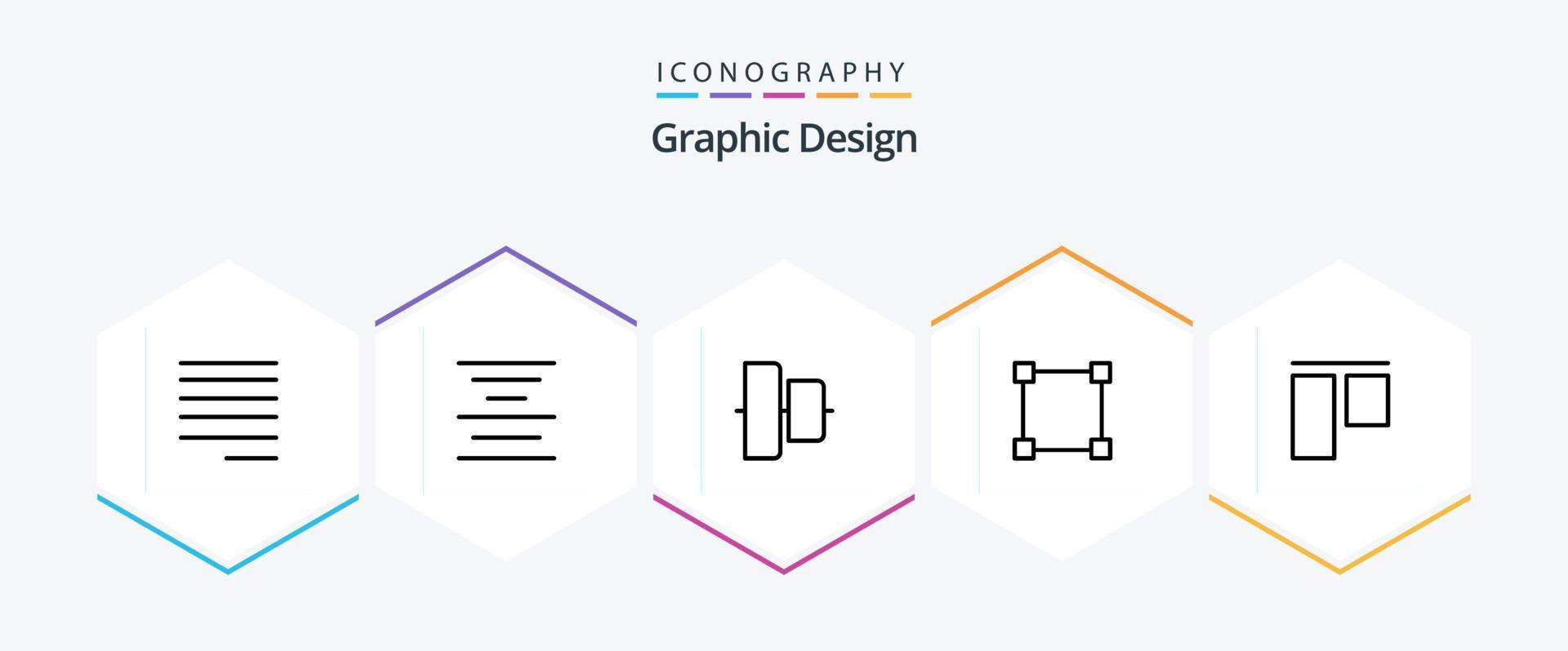Design 25 Line icon pack including . . vertical. vertical. align vector