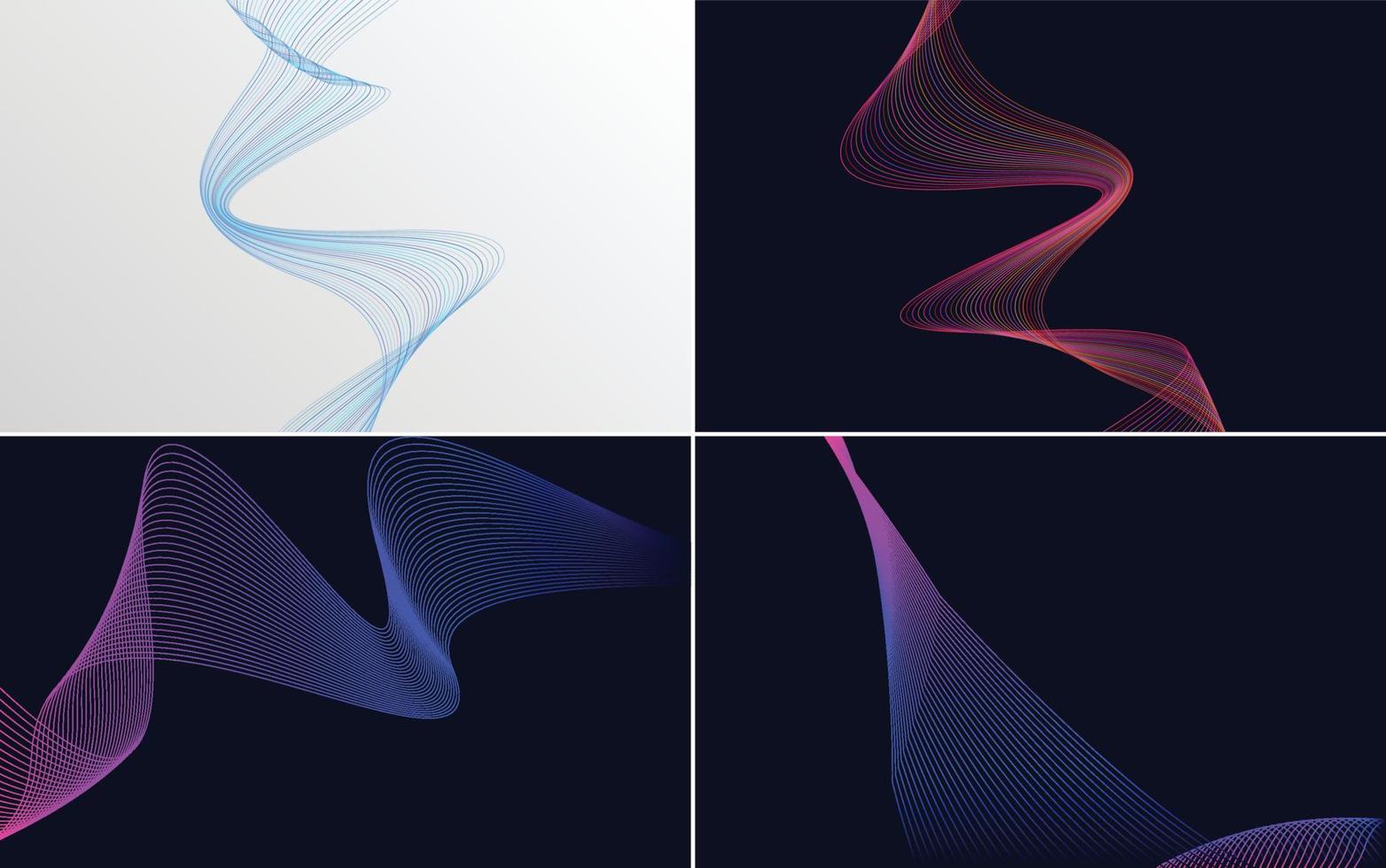 Set of 4 vector line backgrounds perfect for any project