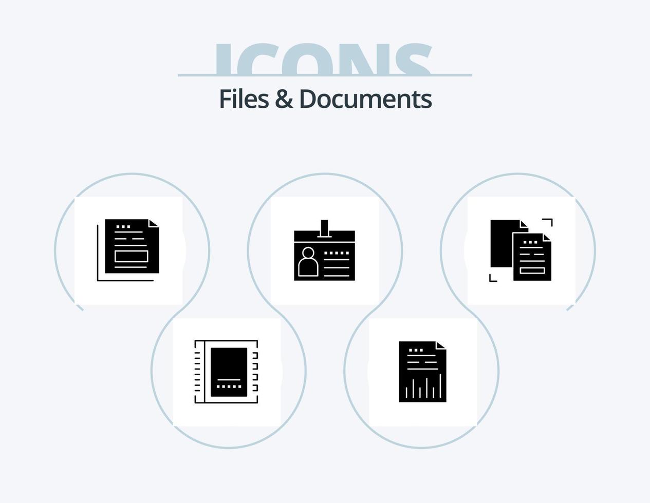Files And Documents Glyph Icon Pack 5 Icon Design. document. badge. file. office. file vector
