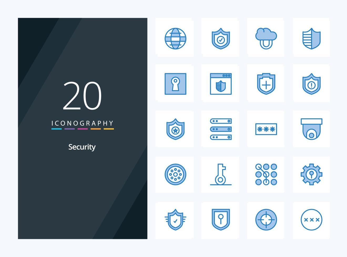 20 Security Blue Color icon for presentation vector