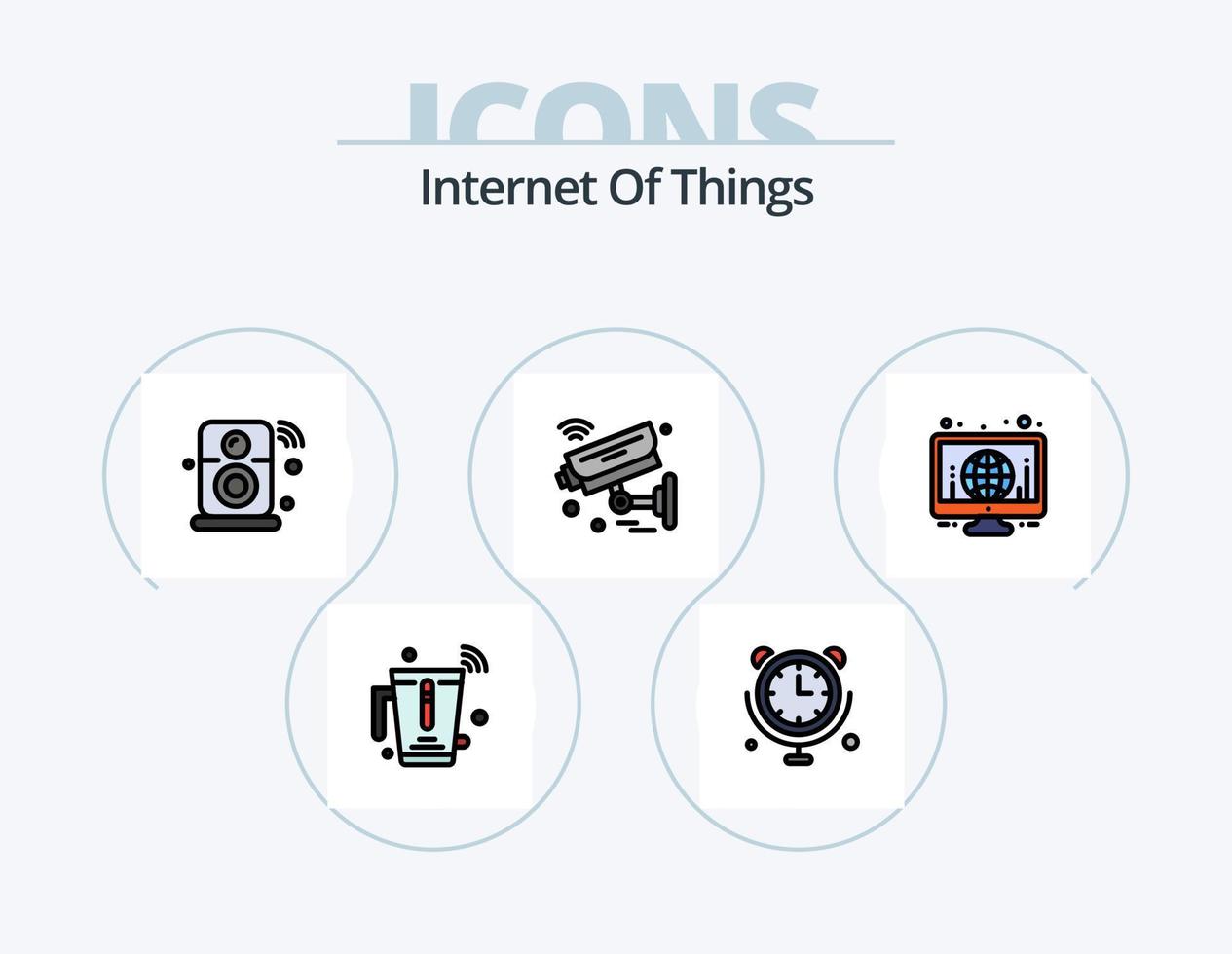 Internet Of Things Line Filled Icon Pack 5 Icon Design. global. computing. internet of things. cloud. things vector