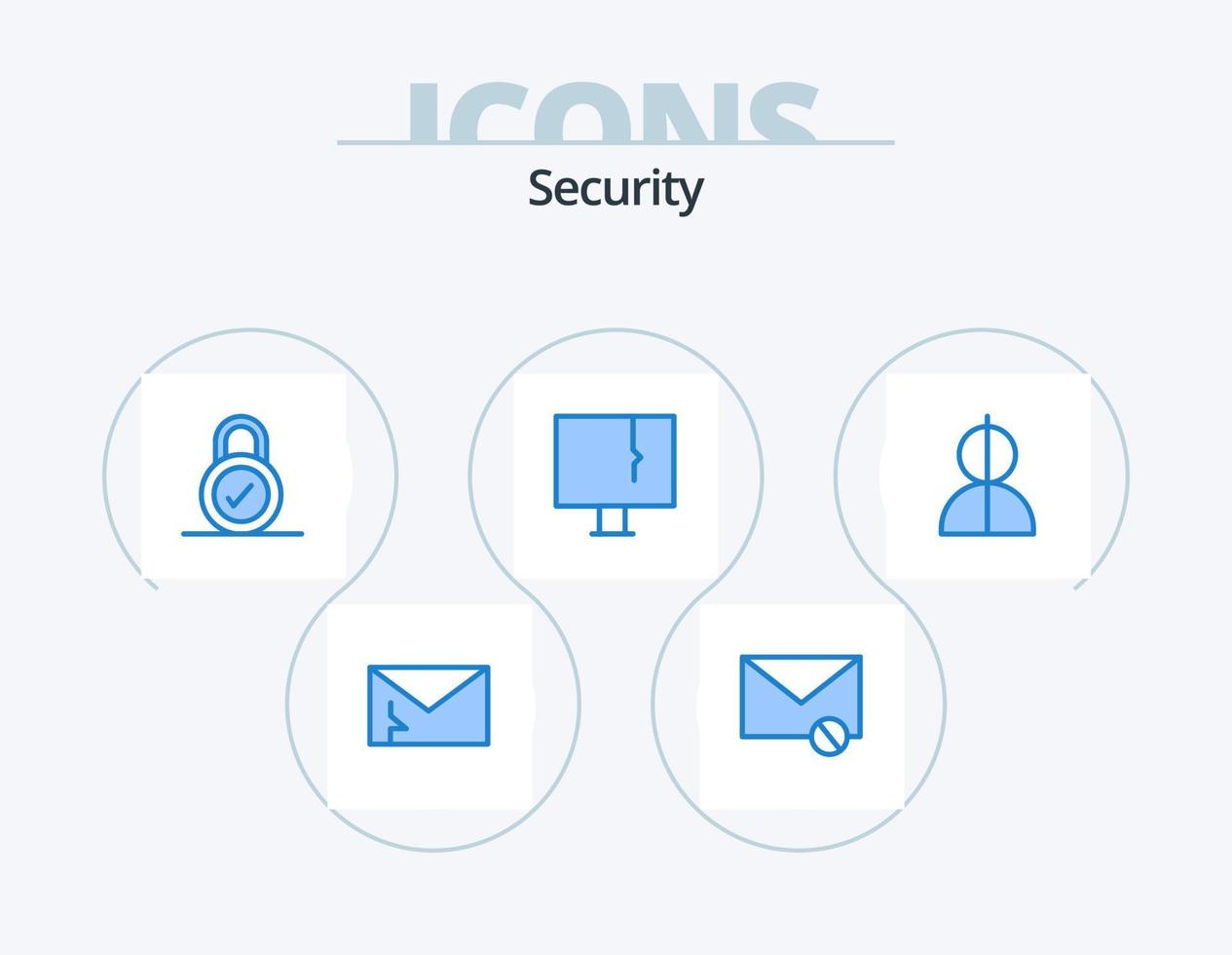 Security Blue Icon Pack 5 Icon Design. warning. pc. sms. infected. security vector