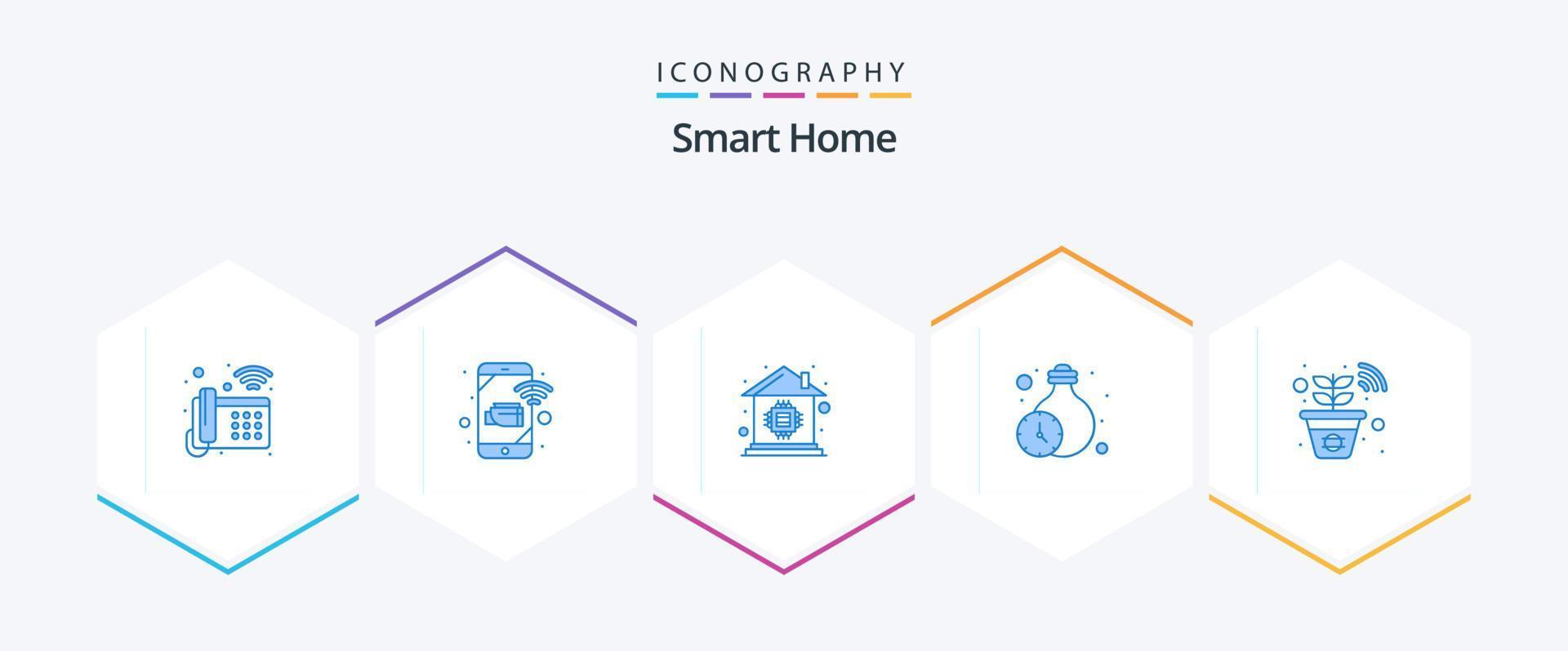 Smart Home 25 Blue icon pack including farm. smart. security. lighting. microchip vector