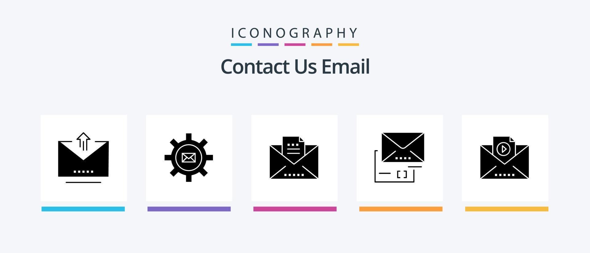 Email Glyph 5 Icon Pack Including email. email. message. document. letter. Creative Icons Design vector