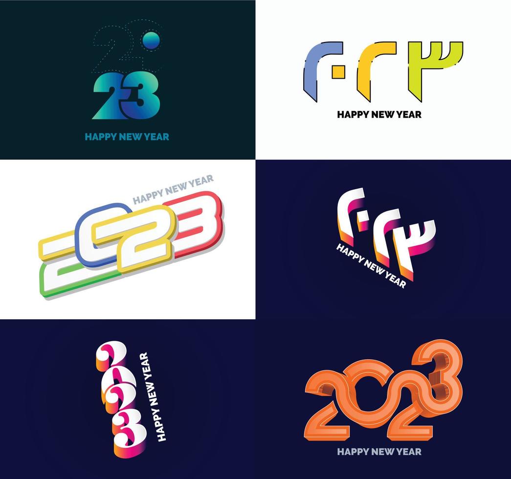 Big Set of 2023 Happy New Year logo text design 2023 number design template vector