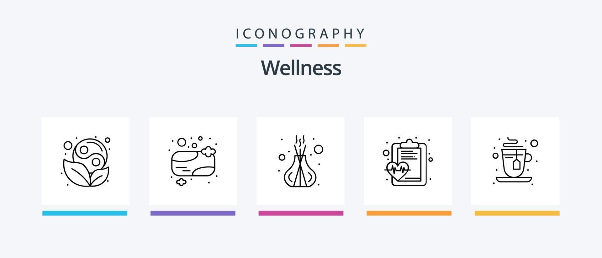 paquete de iconos de la línea de bienestar 5 que incluye zapatillas. calzado. rama. médico. salud. diseño de iconos creativos vector