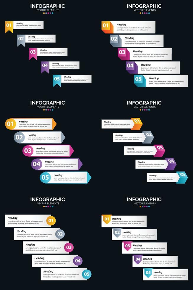 impulsa tu negocio con este paquete de infografías vectoriales vector