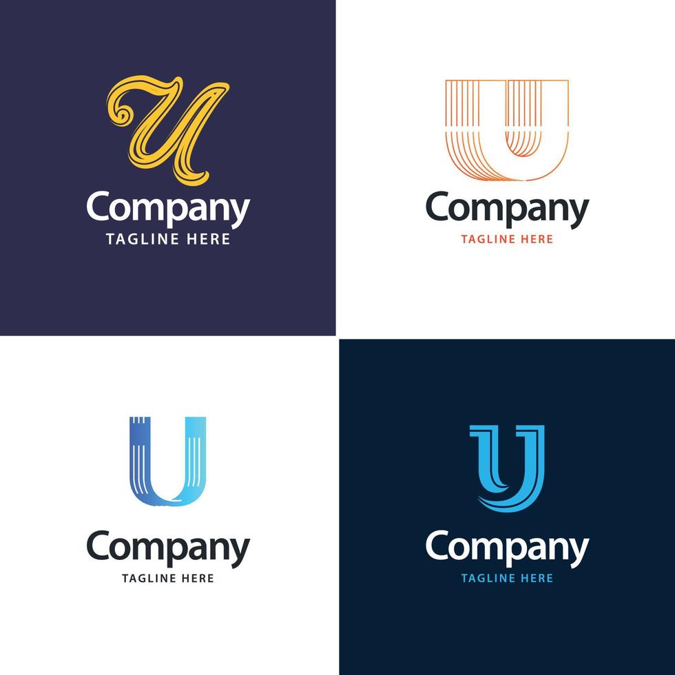 Letter U Big Logo Pack Design Creative Modern logos design for your business vector