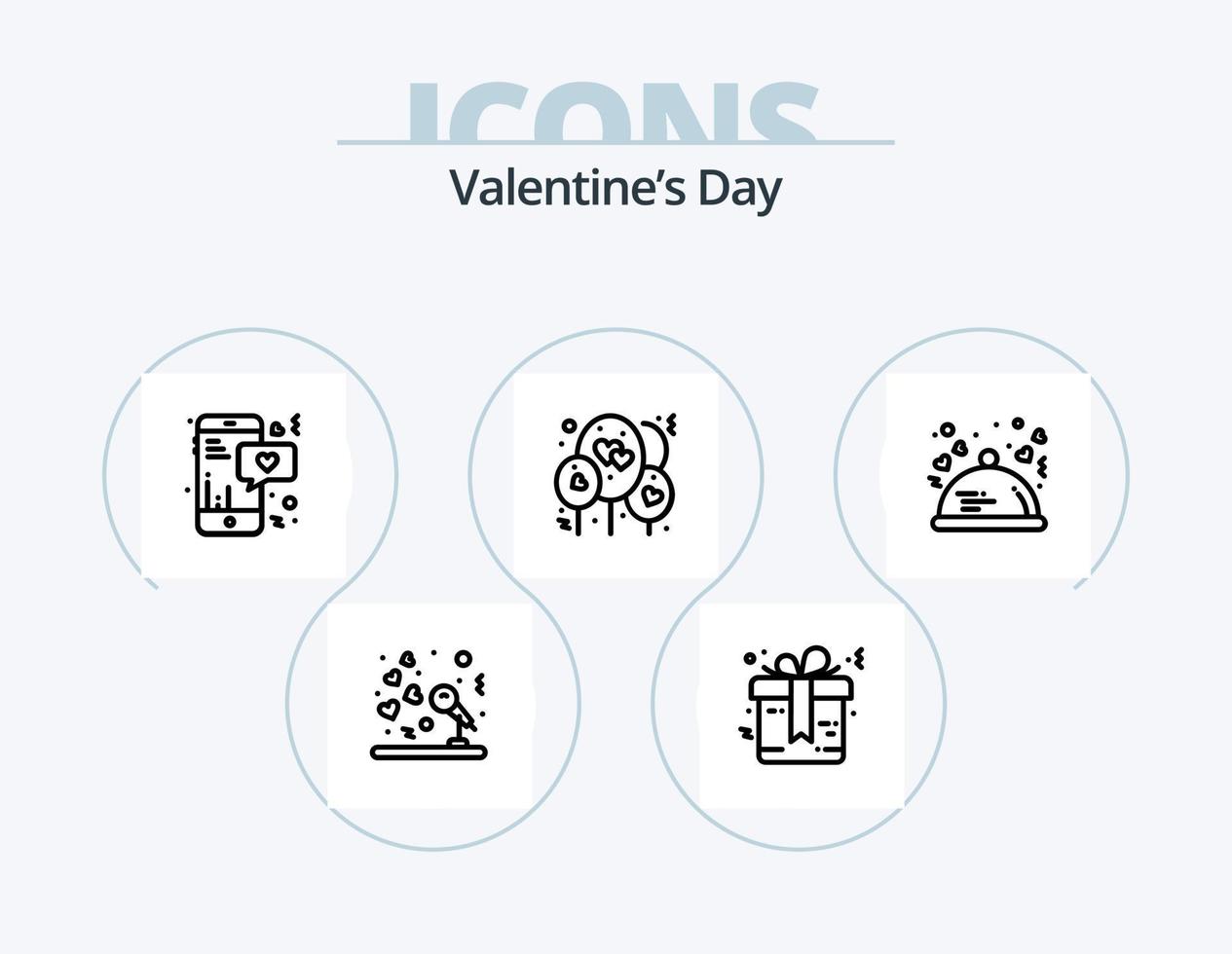 Valentines Day Line Icon Pack 5 Icon Design. marriage. valentine. wedding. love. time vector