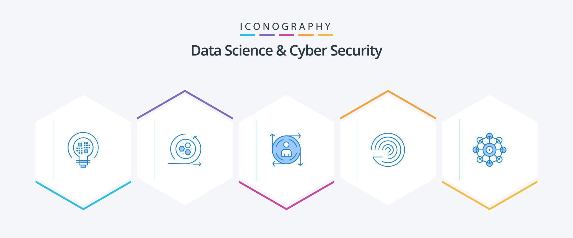 Data Science And Cyber Security 25 Blue icon pack including machine. scince. user. forecasting model. forecasting vector