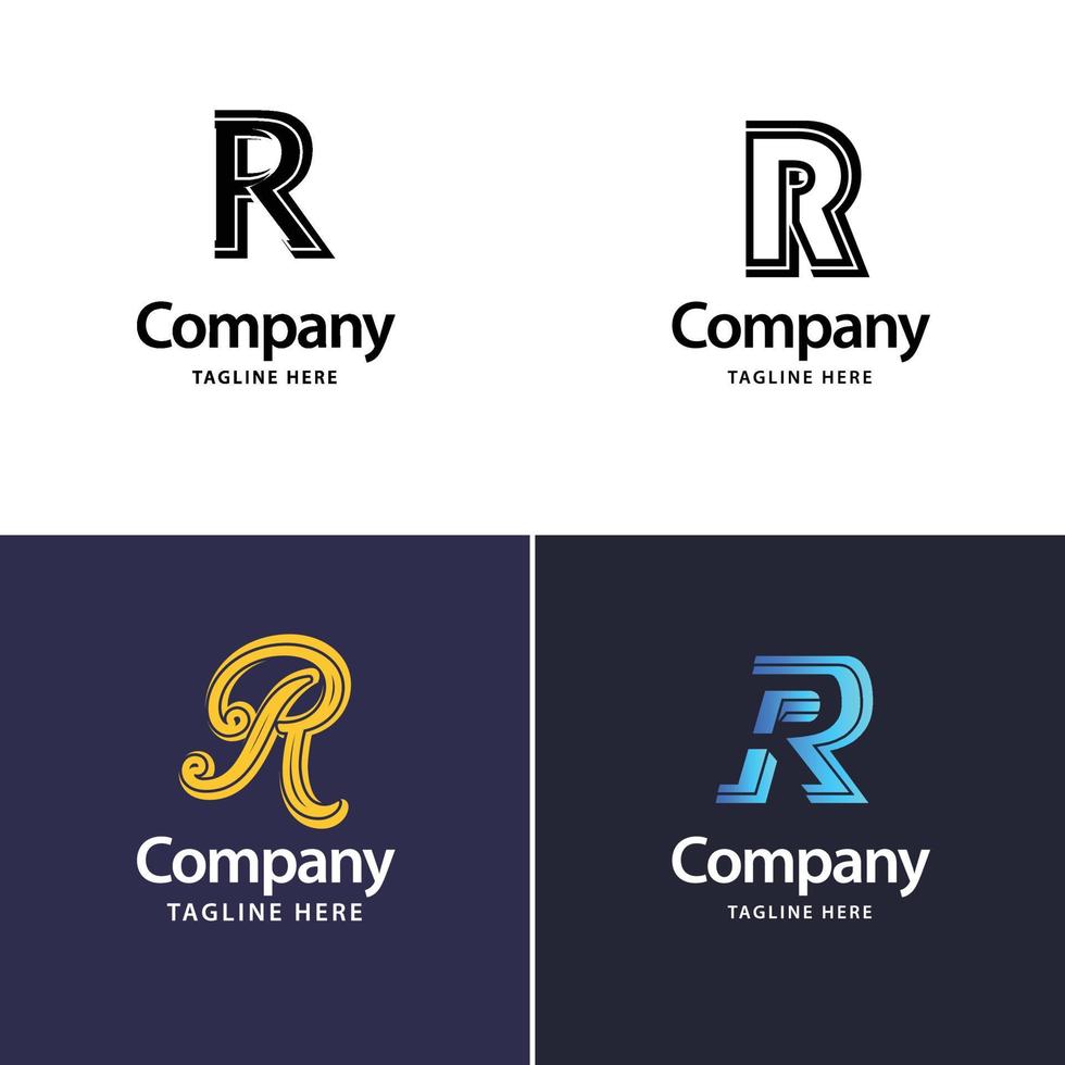 Letter R Big Logo Pack Design Creative Modern logos design for your business vector