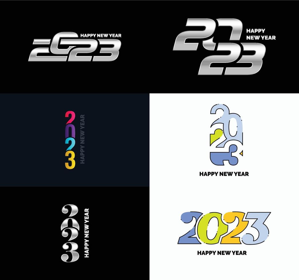 Big Set of 2023 Happy New Year logo text design 2023 number design template vector