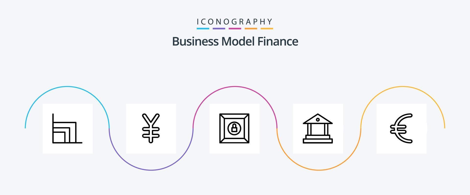 paquete de iconos de la línea de finanzas 5 que incluye. finanzas. cerrar con llave. euro. finanzas vector