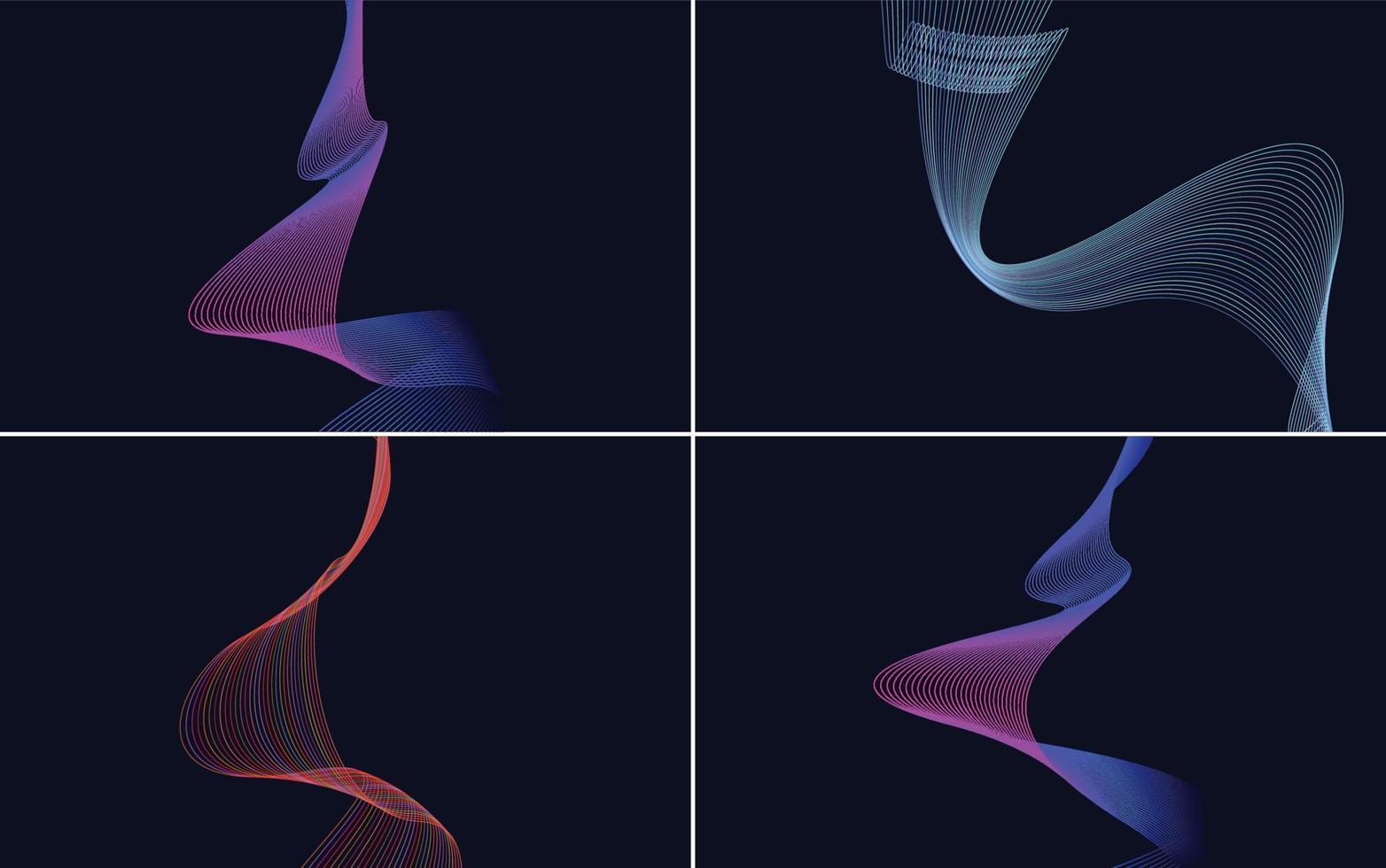 paquete de fondo de vector abstracto de curva de onda para un diseño elegante y con estilo