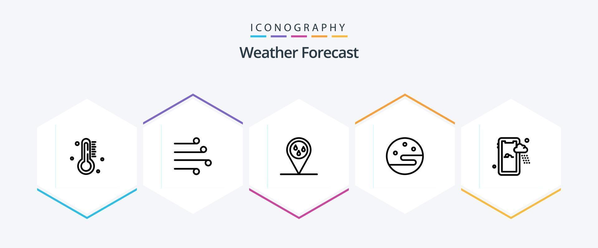 Weather 25 Line icon pack including weather. mobile. wind. weather. moon vector