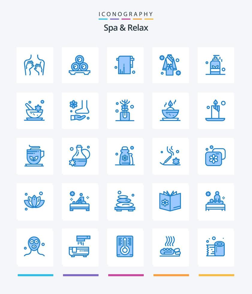Creative Spa And Relax 25 Blue icon pack  Such As shower. hotel. spa. bath. towel vector