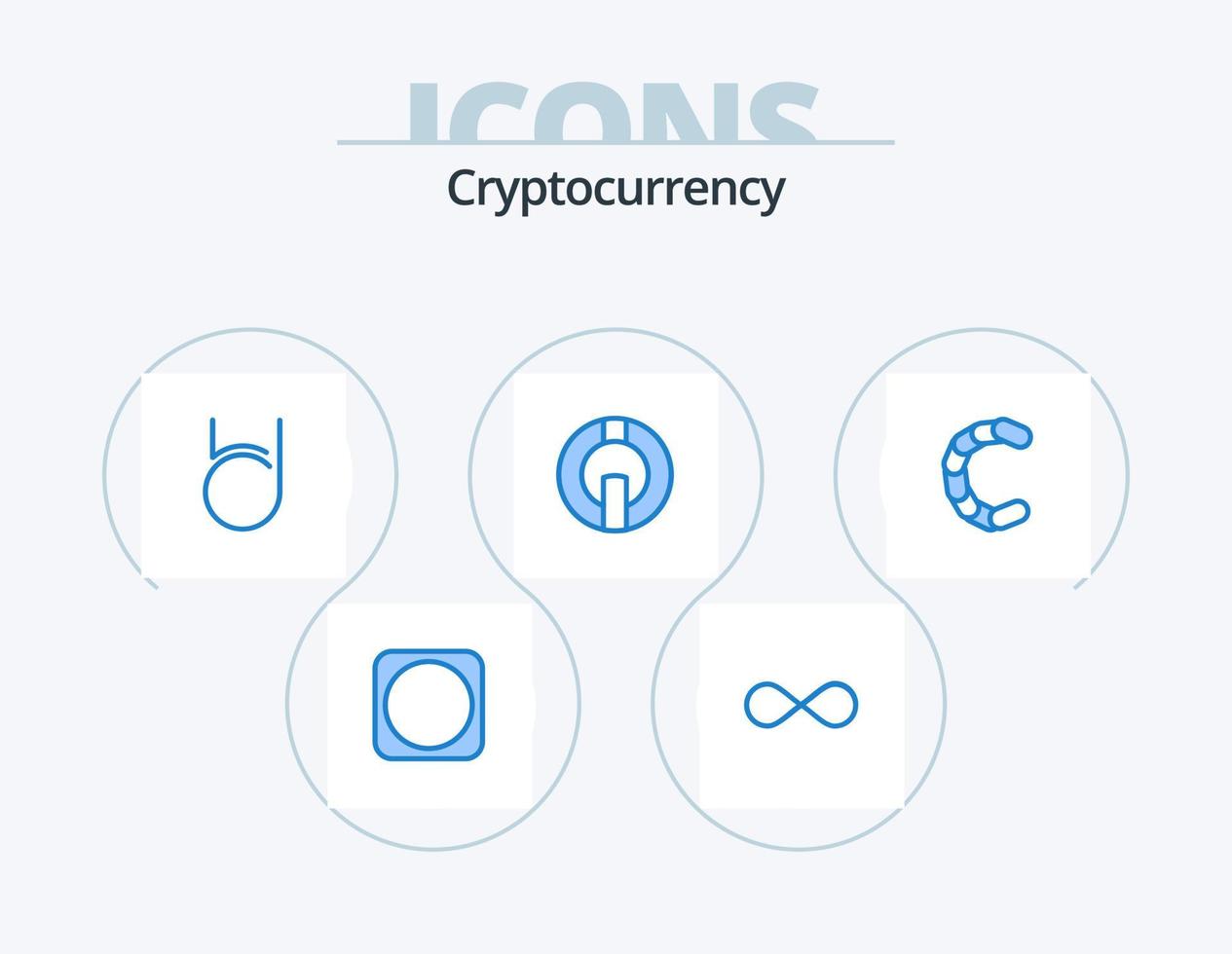 Cryptocurrency Blue Icon Pack 5 Icon Design. chain coin. crypto. currency. coin. crypto currency vector