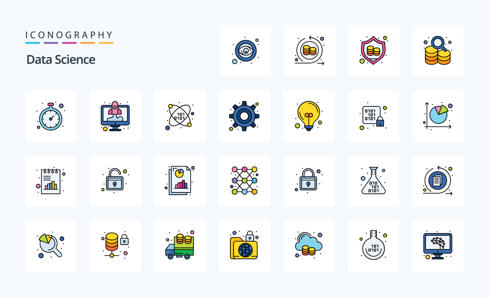 25 Data Science Line Filled Style icon pack 19212989 Vector Art at Vecteezy
