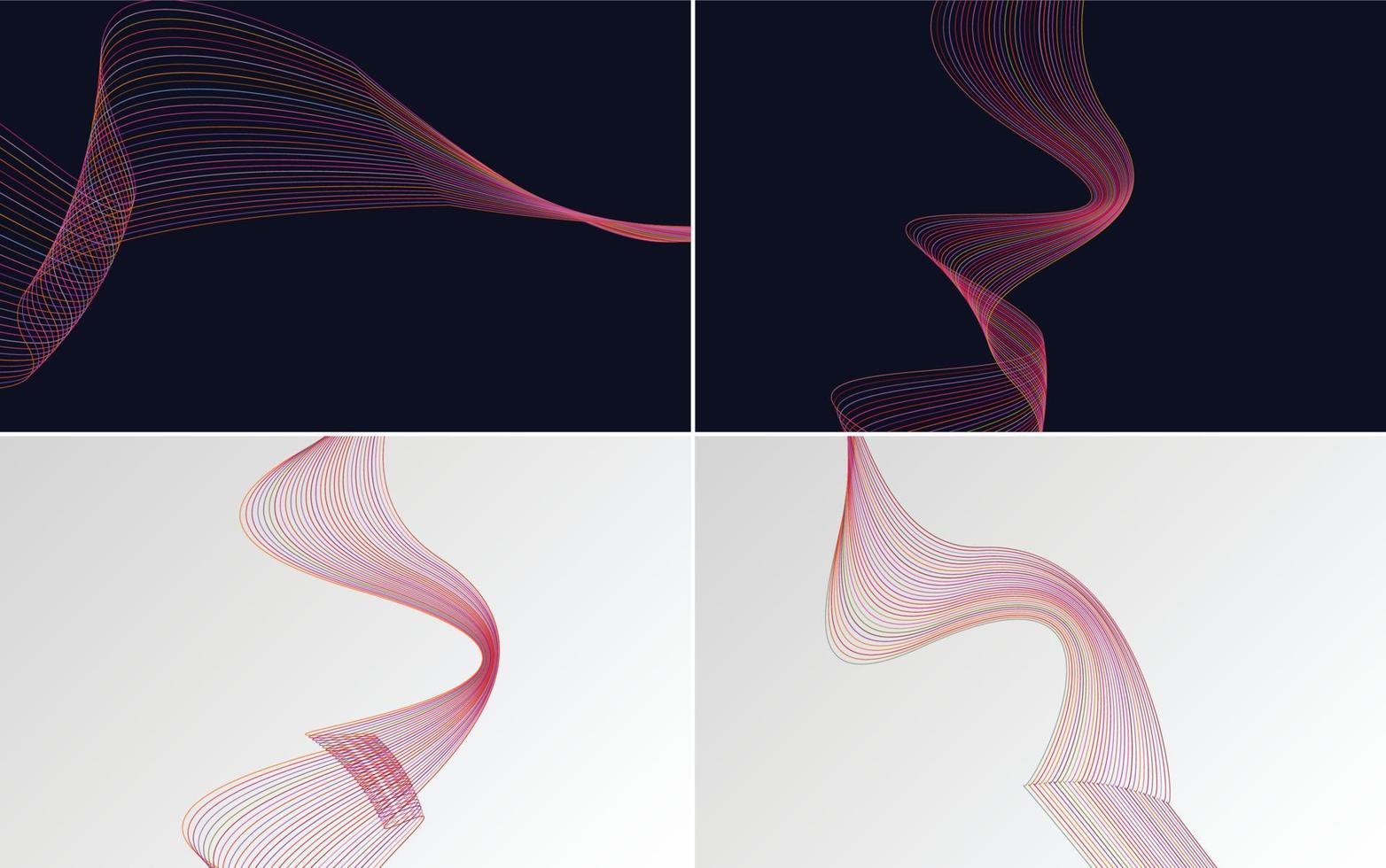 Collection of geometric minimal lines pattern set vector