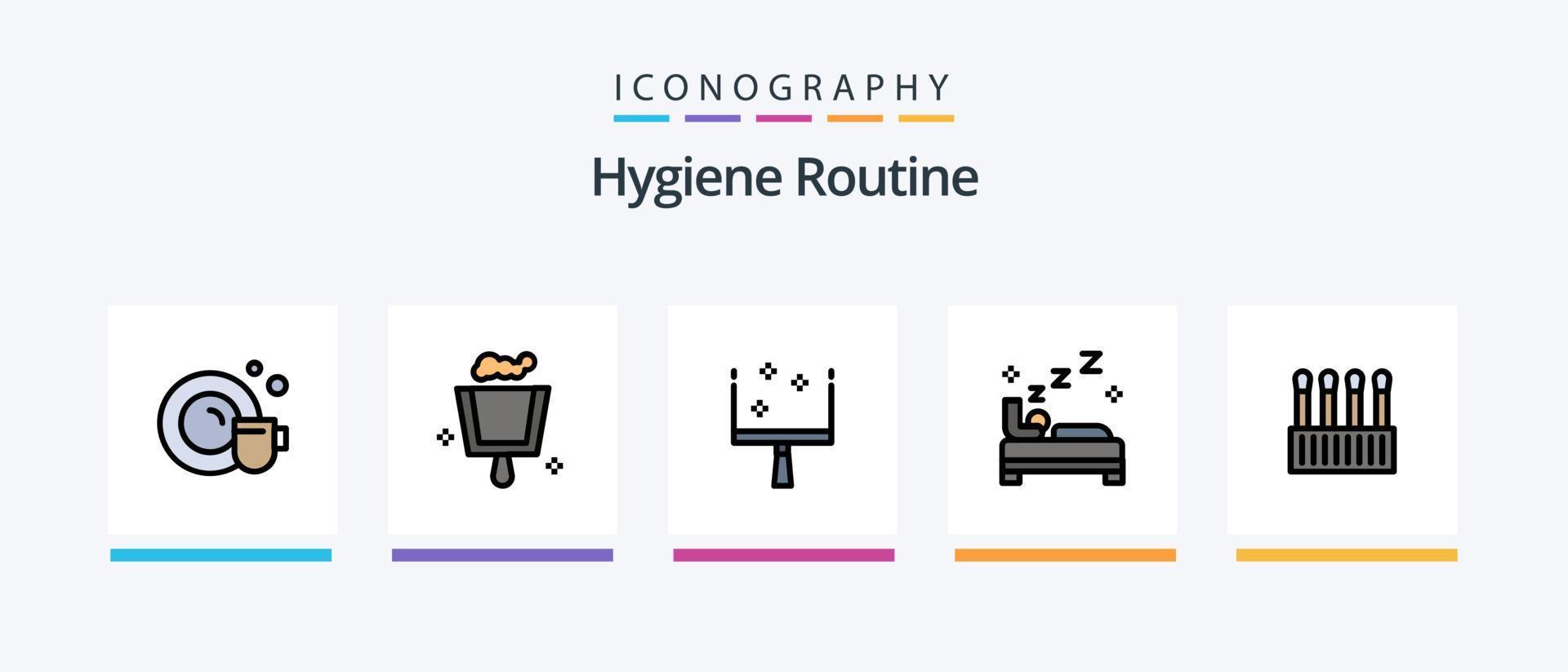 Hygiene Routine Line Filled 5 Icon Pack Including . detergent. wash. Creative Icons Design vector