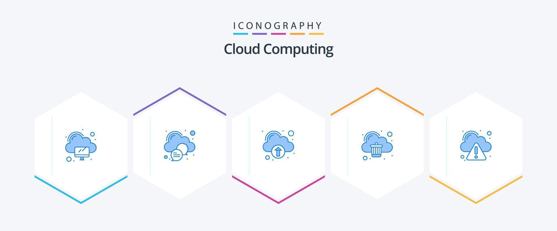 Cloud Computing 25 Blue icon pack including error. technology. remove. cloud vector