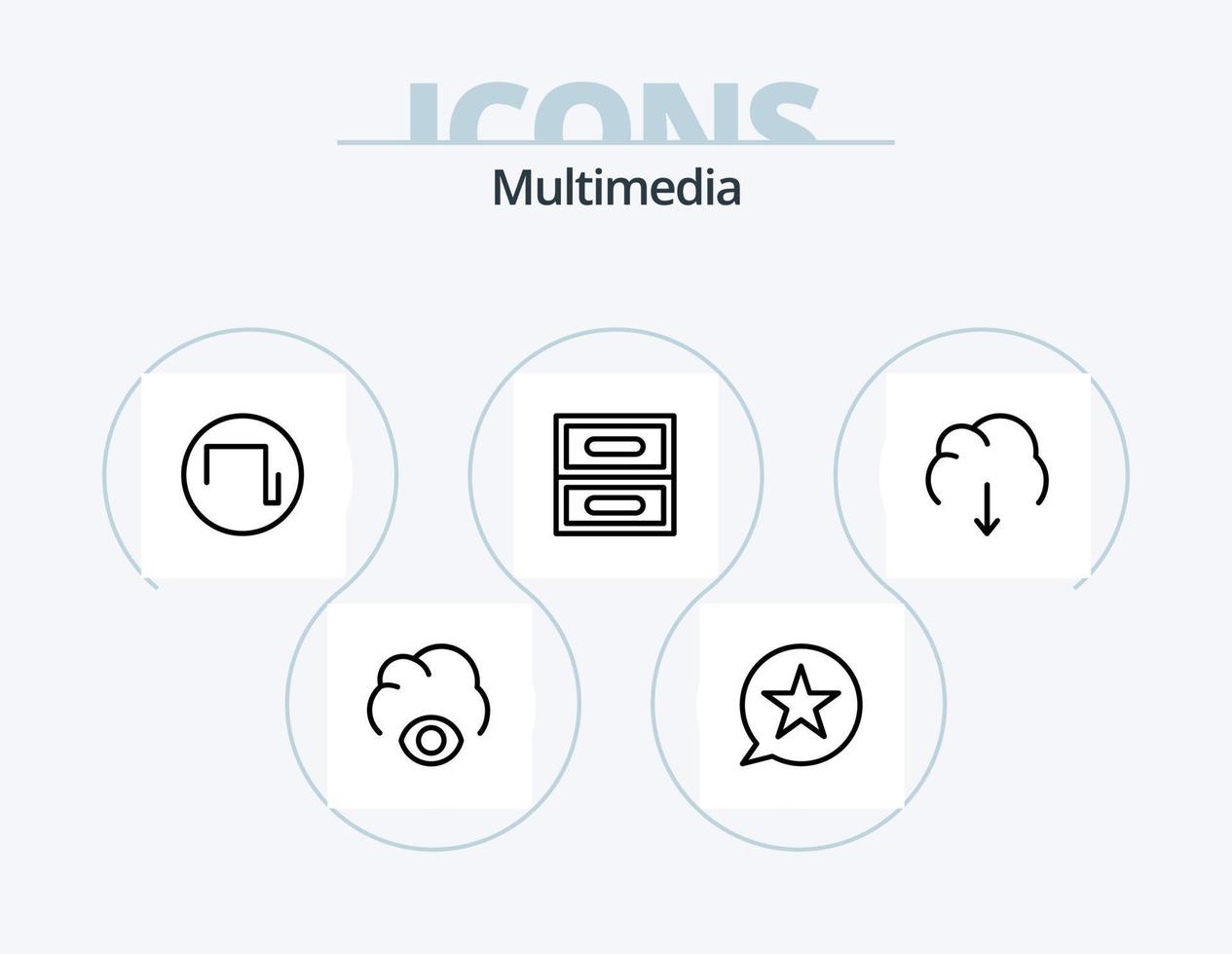 paquete de iconos de línea multimedia 5 diseño de iconos. . conseguir. vector