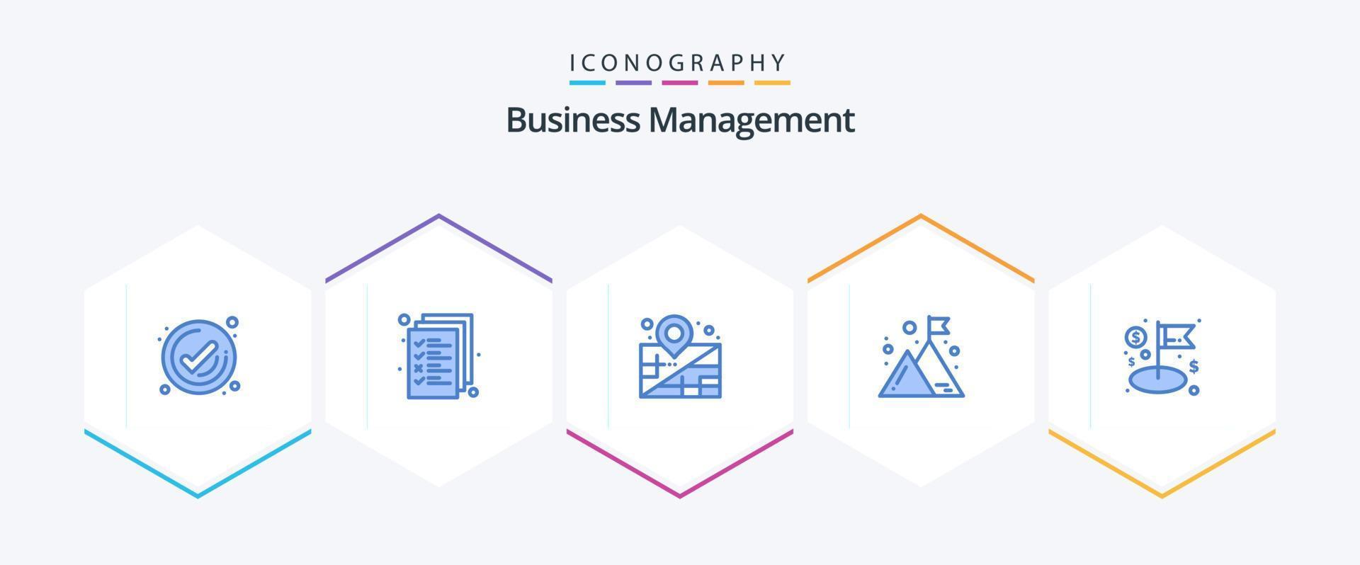 Business Management 25 Blue icon pack including business. dollar. location. mission. company vector