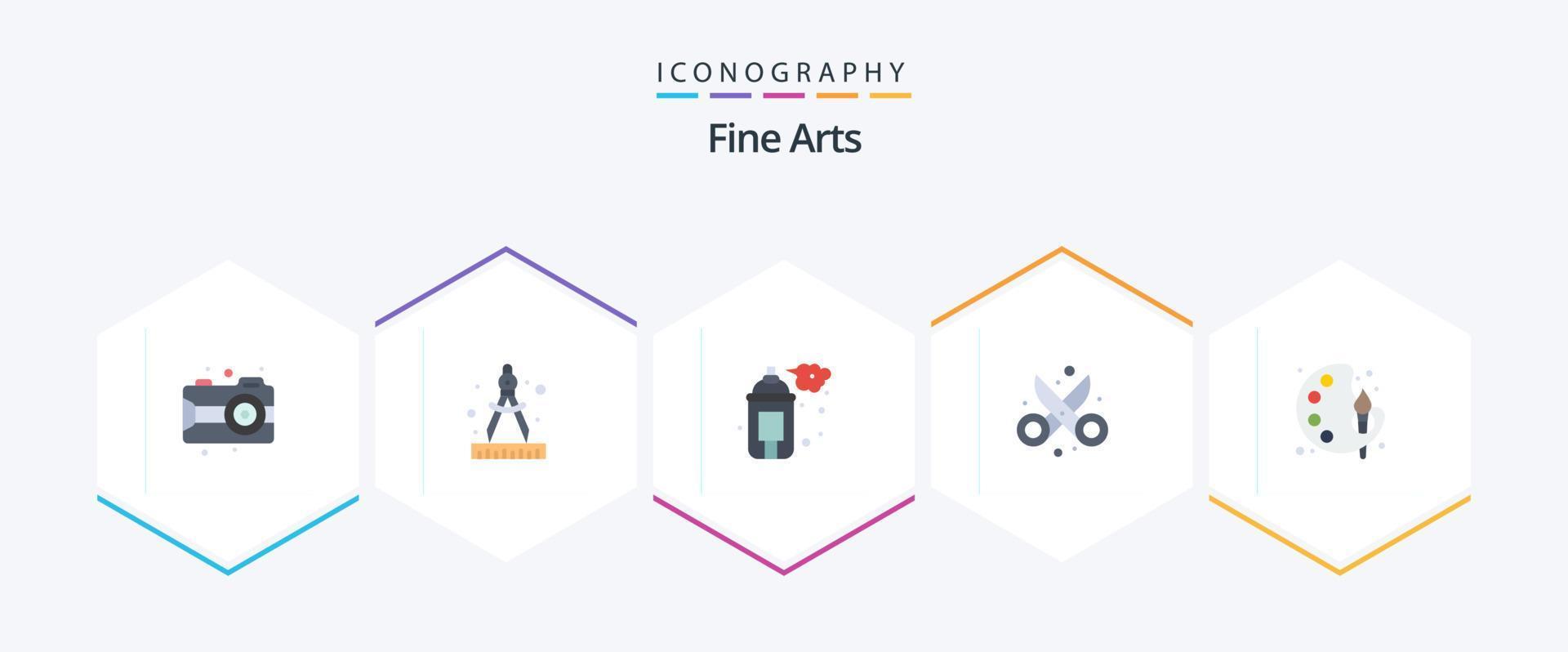 Fine Arts 25 Flat icon pack including arts. art. art. scissor. cut vector