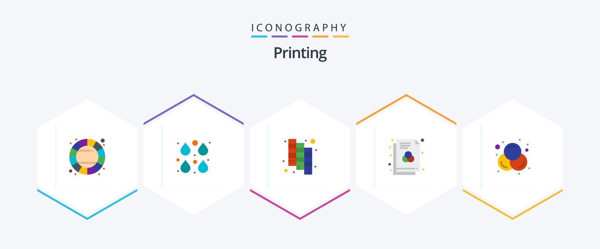 Printing 25 Flat icon pack including design. color. paint. rgb. file vector