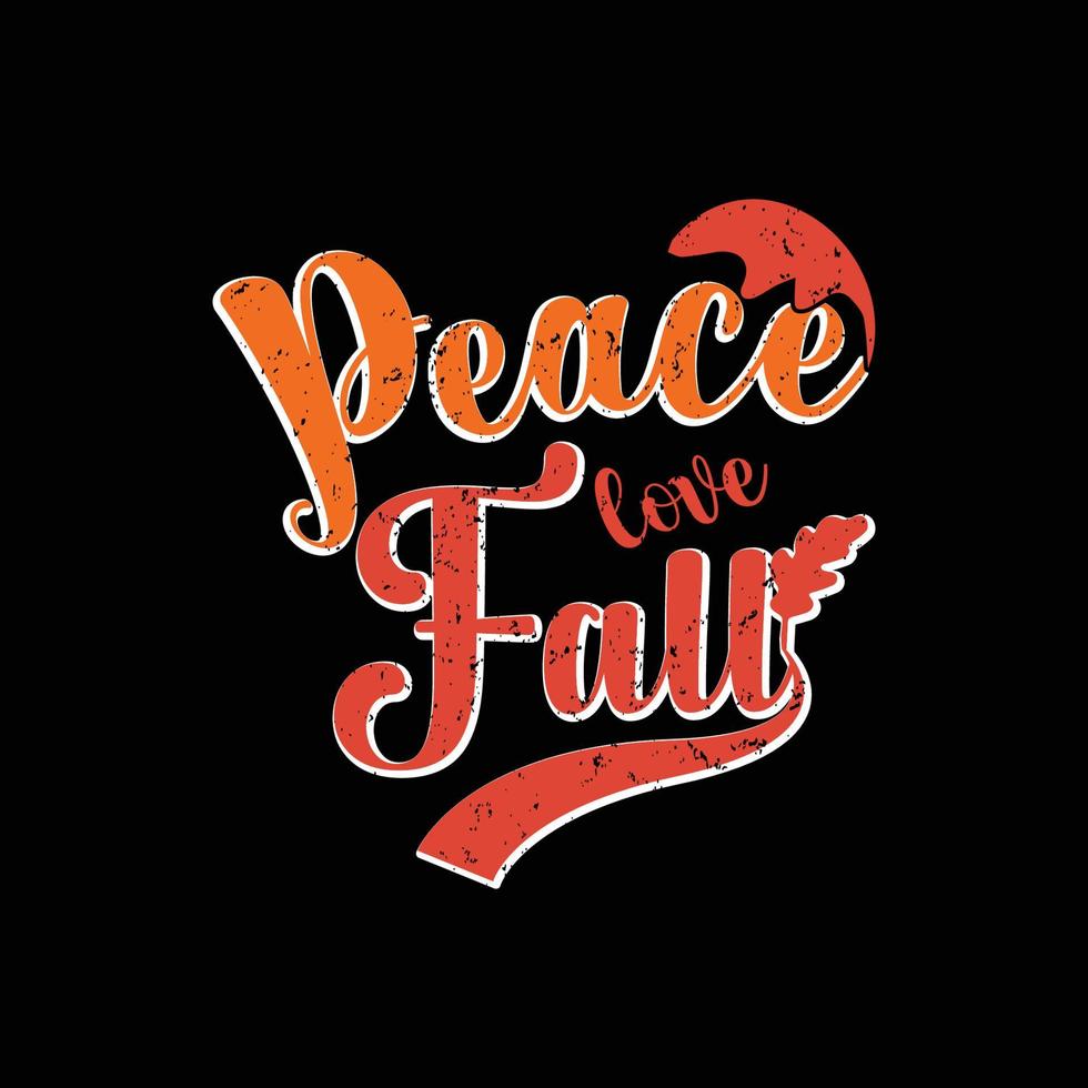 diseño de camiseta de tipografía de otoño amor melocotón vector
