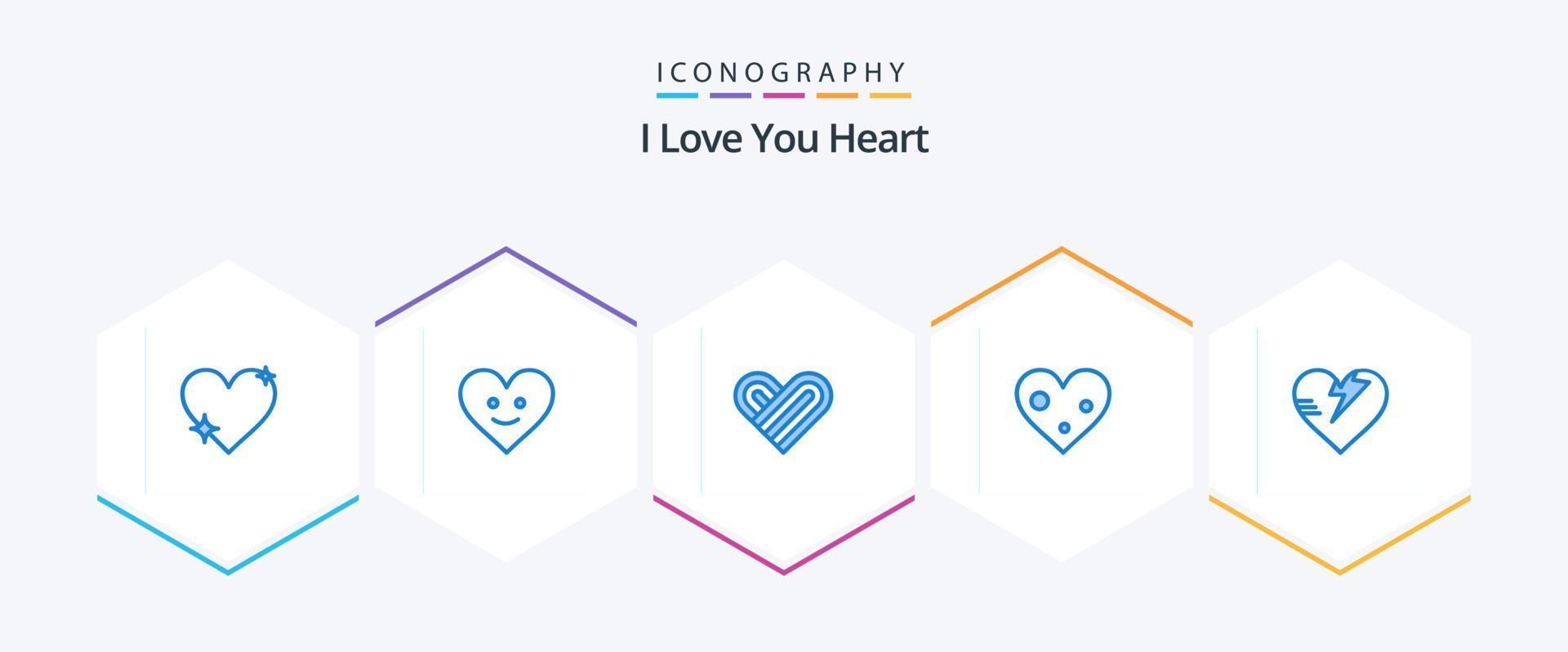 corazón 25 paquete de iconos azules que incluye cuidado. cuidado de la salud. corazón. favorito. amar vector