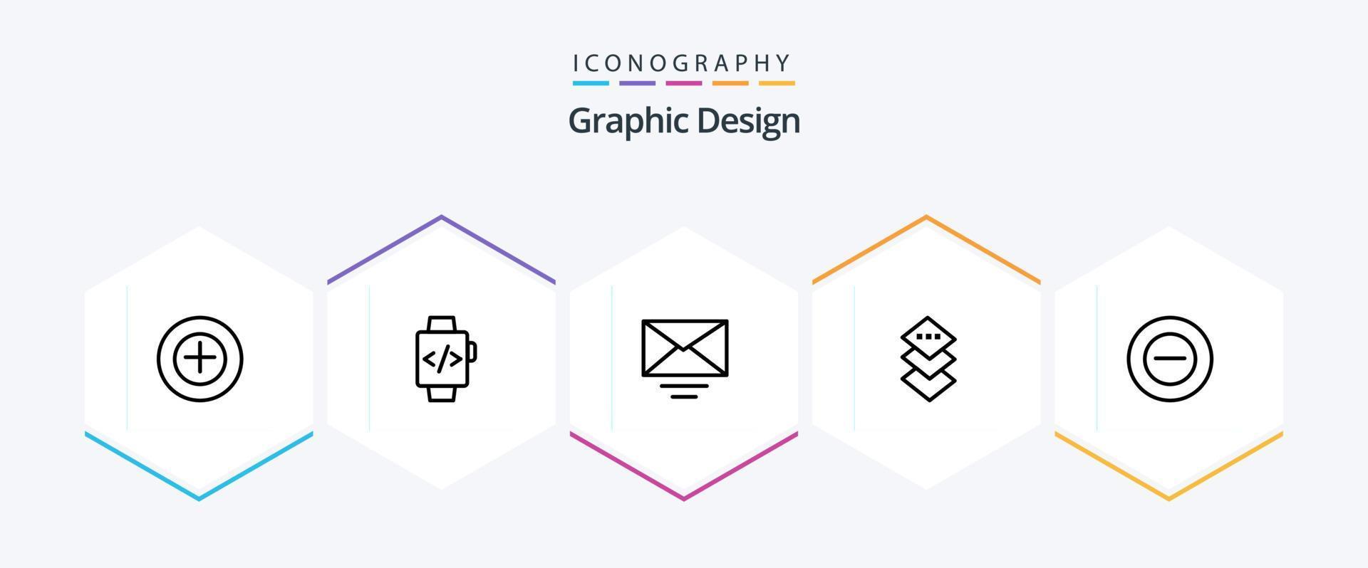 paquete de iconos de 25 líneas de diseño que incluye . . texto. menos. No vector