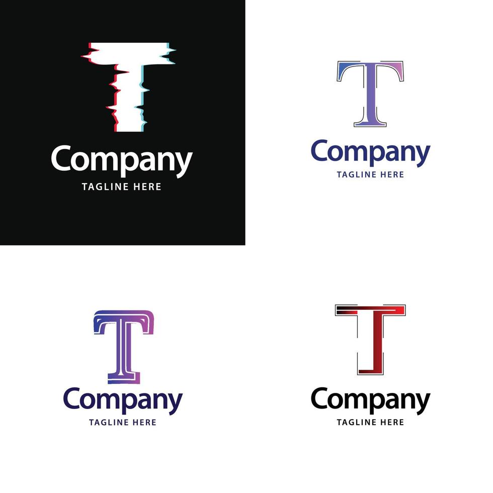 Letter T Big Logo Pack Design Creative Modern logos design for your business vector