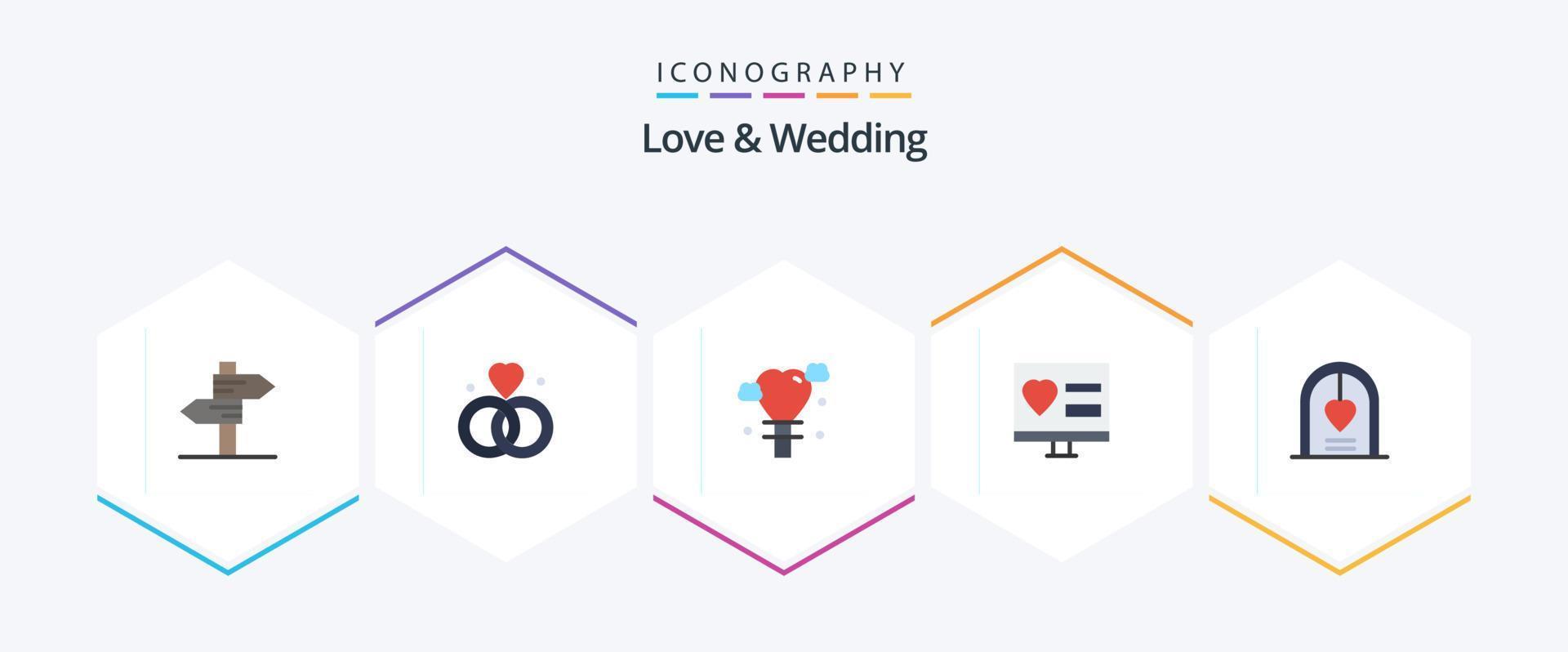 Love And Wedding 25 Flat icon pack including web. heart. wedding. app. wedding vector