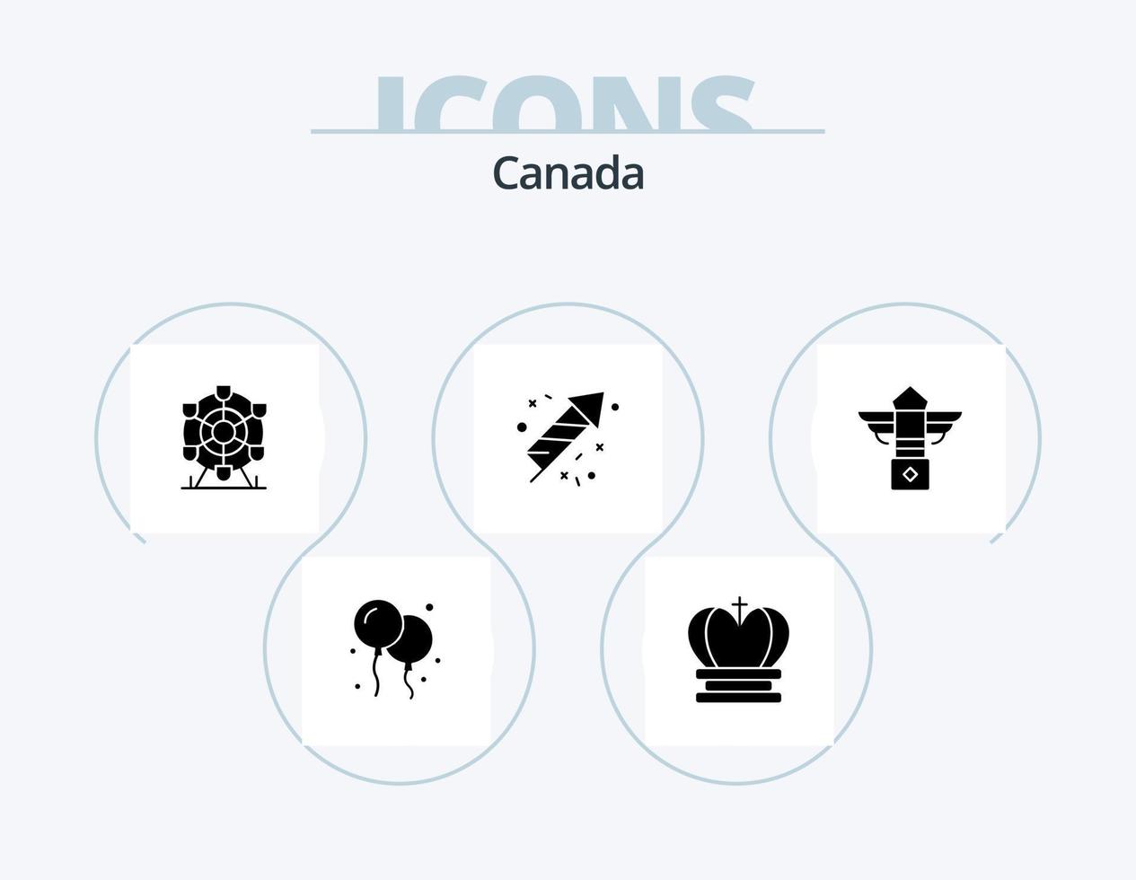 Canada Glyph Icon Pack 5 Icon Design. night. street. park. fire vector