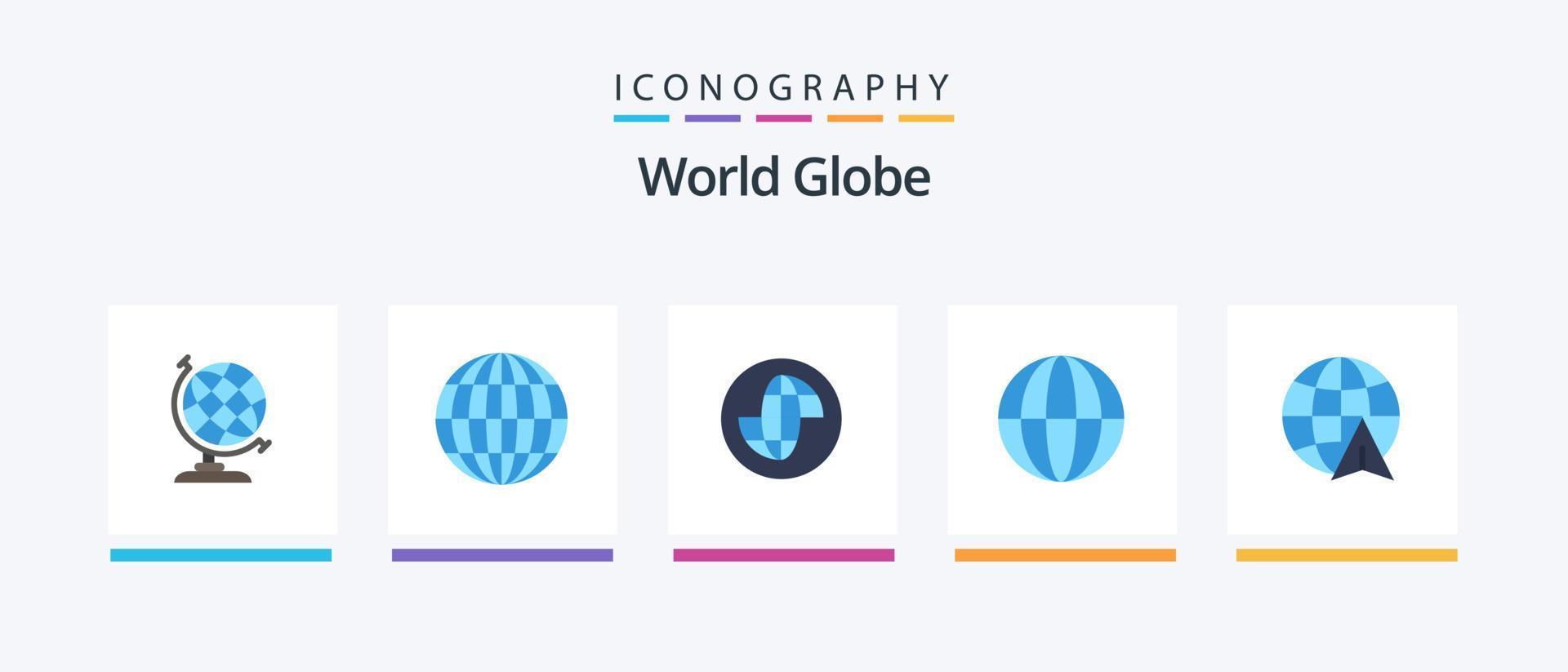 Globe Flat 5 Icon Pack Including . globe. travel. Creative Icons Design vector