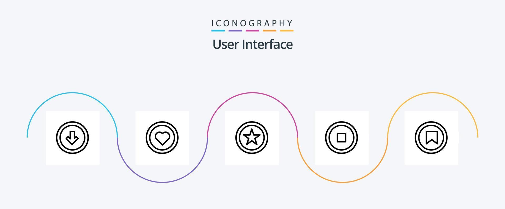 User Interface Line 5 Icon Pack Including tag. interface. user. user. interface vector