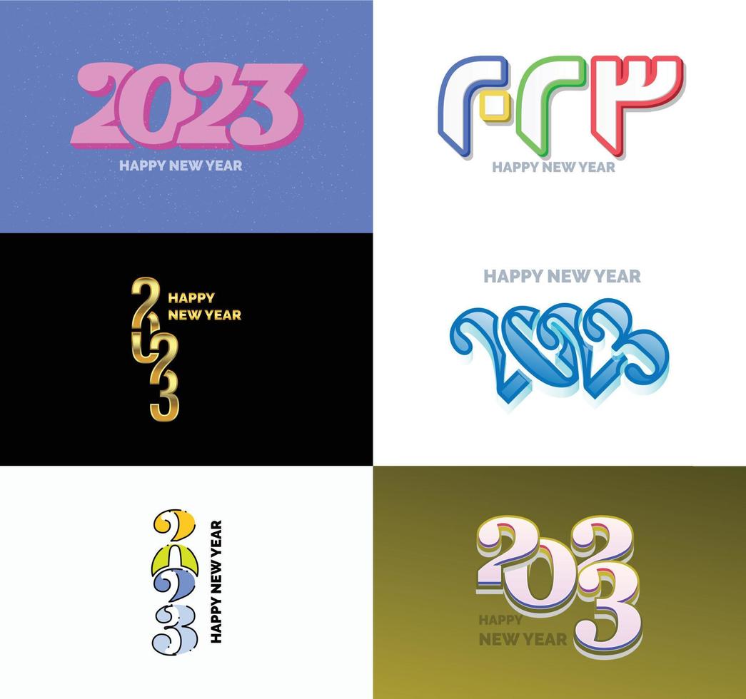 Big Set of 2023 Happy New Year logo text design 2023 number design template vector