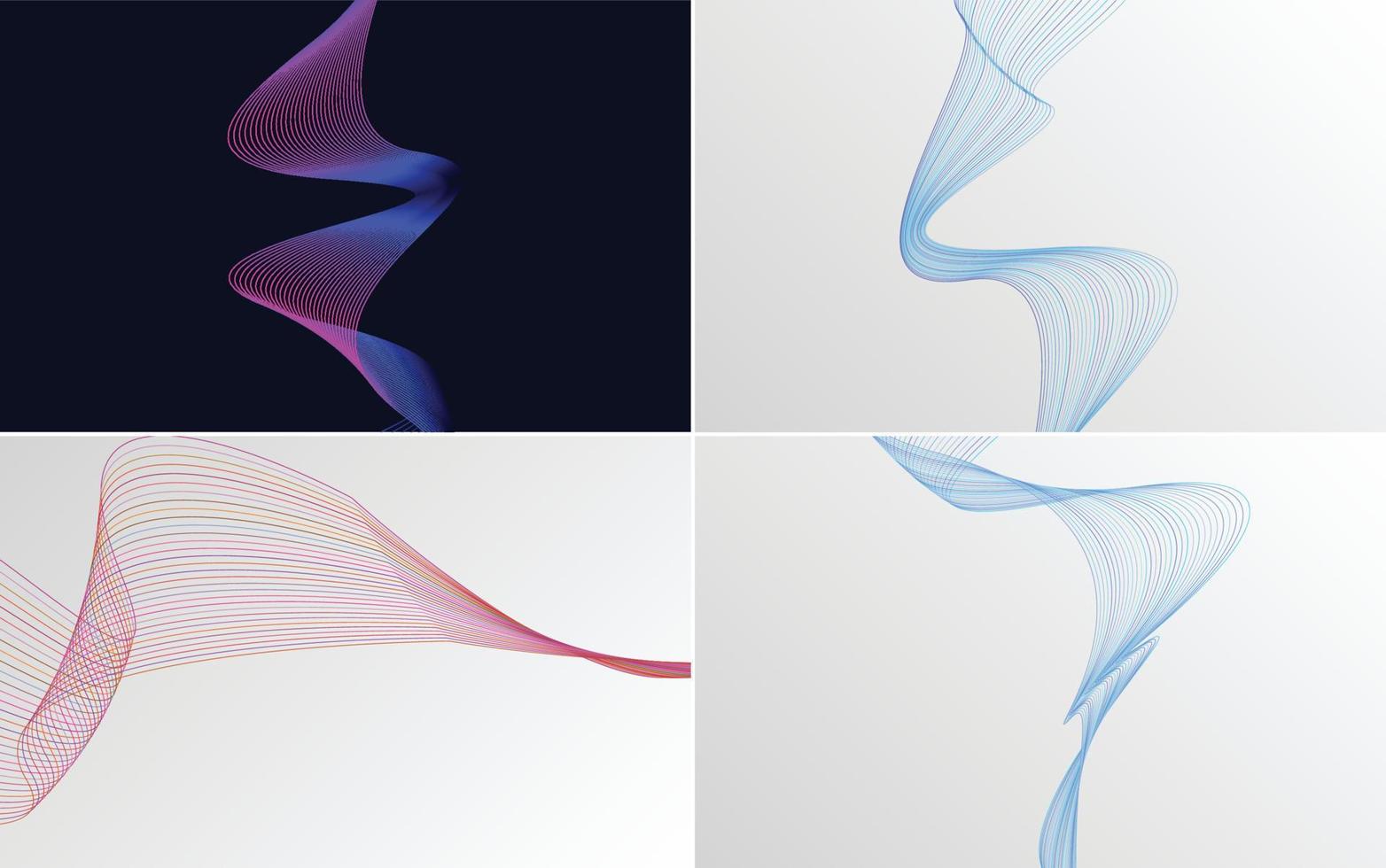 Use these abstract waving line backgrounds to create unique designs vector