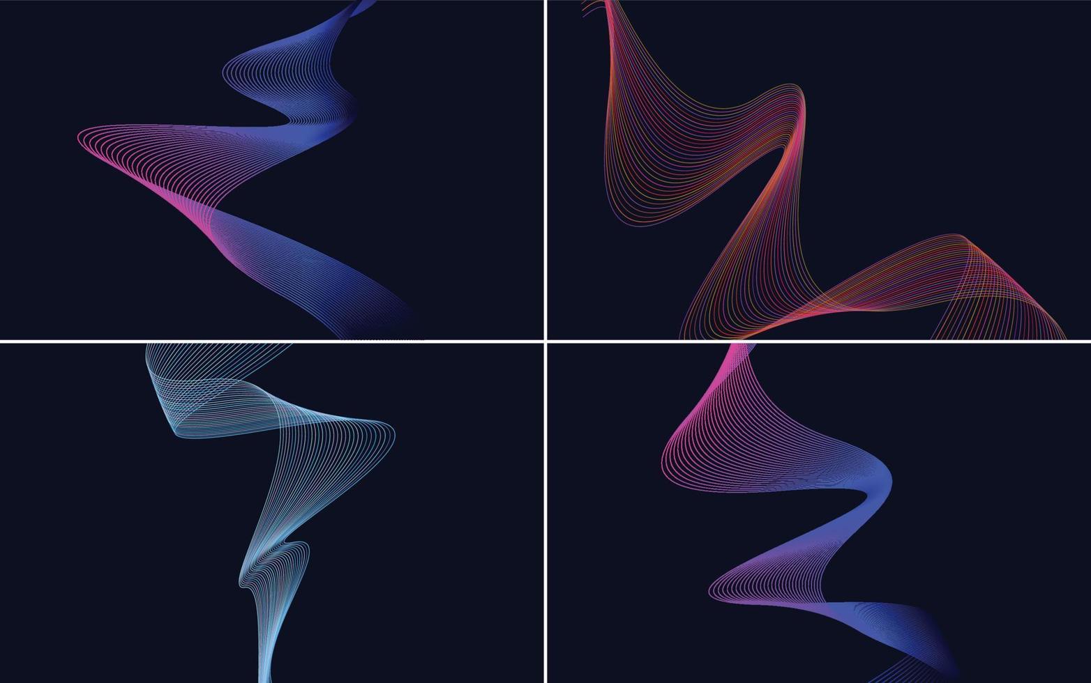 Collection of geometric minimal lines pattern set vector