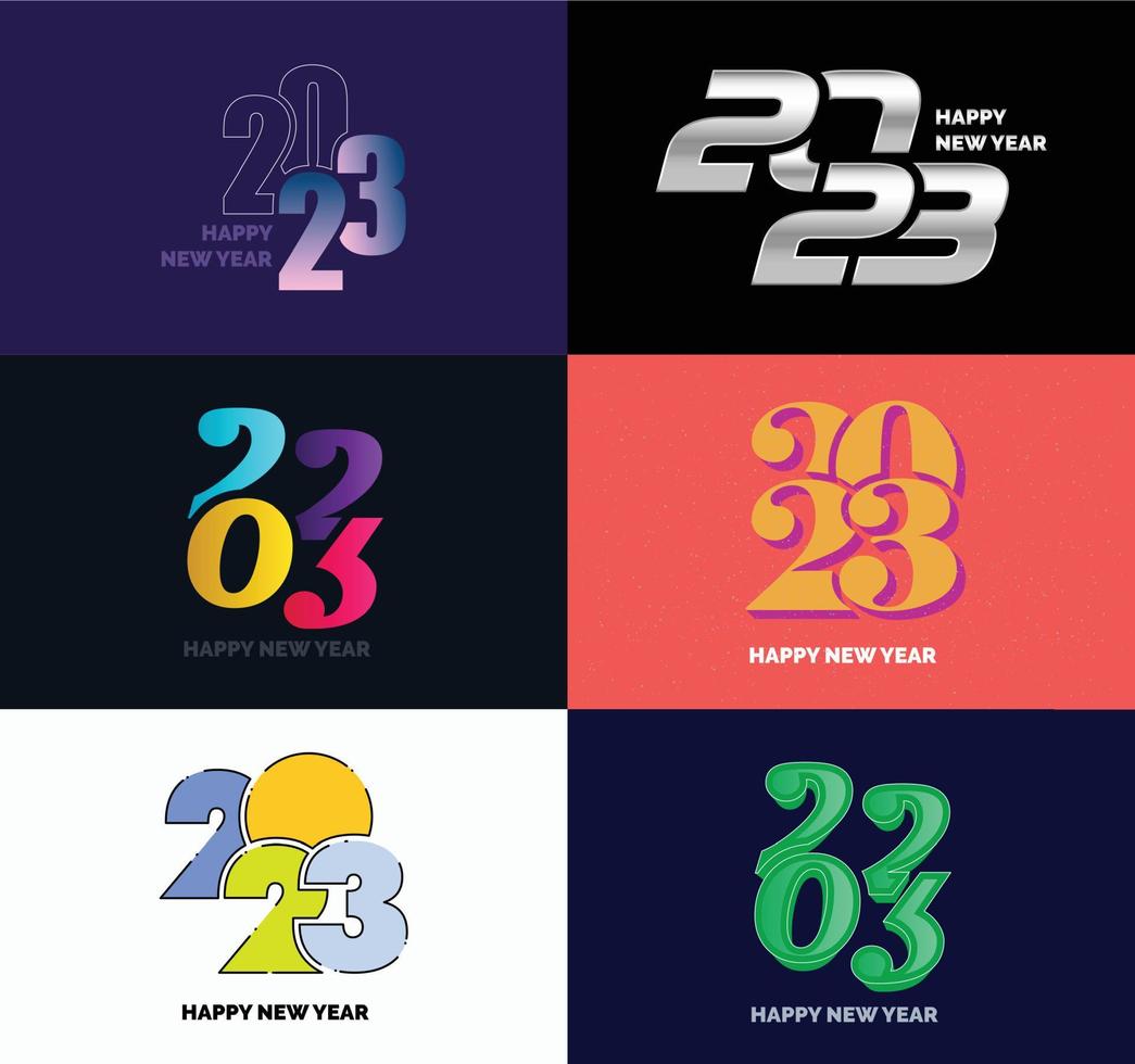 Big Set of 2023 Happy New Year logo text design 2023 number design template vector