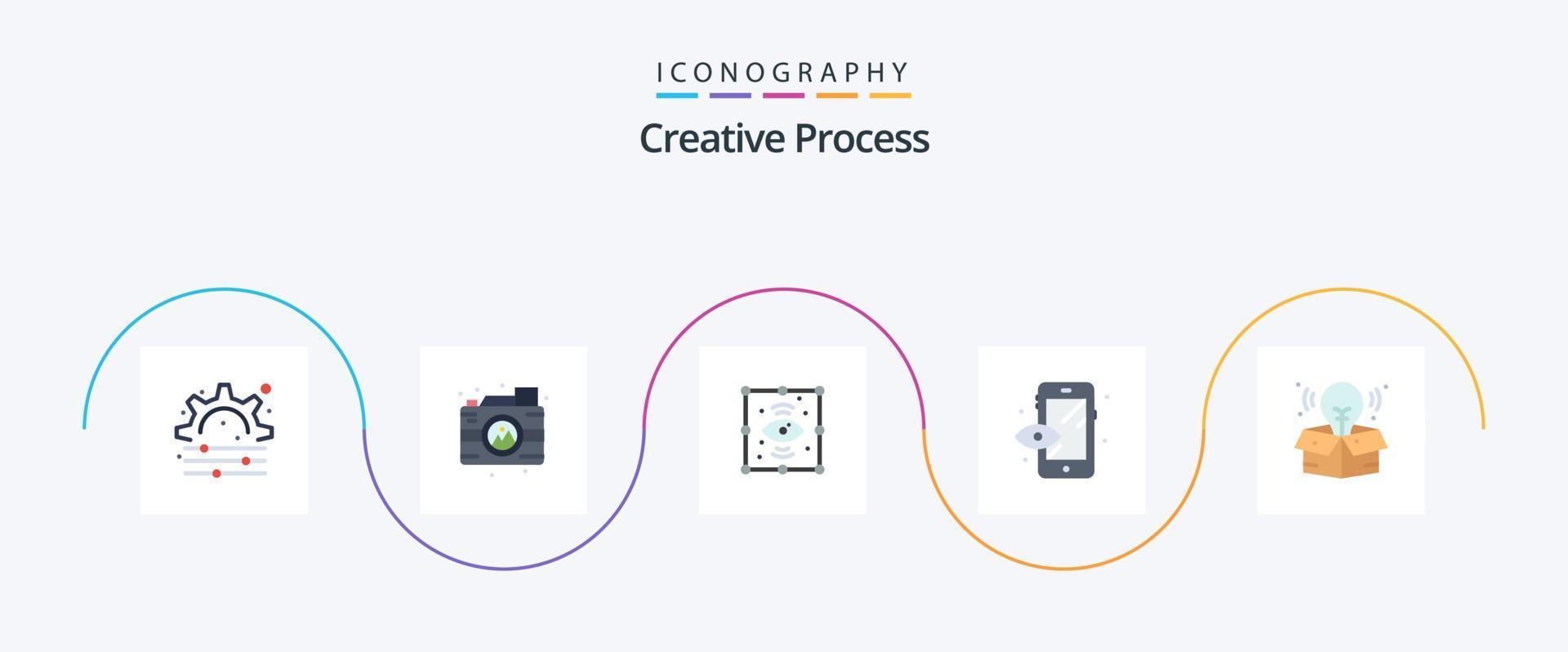 Creative Process Flat 5 Icon Pack Including . process. process. creative. process vector