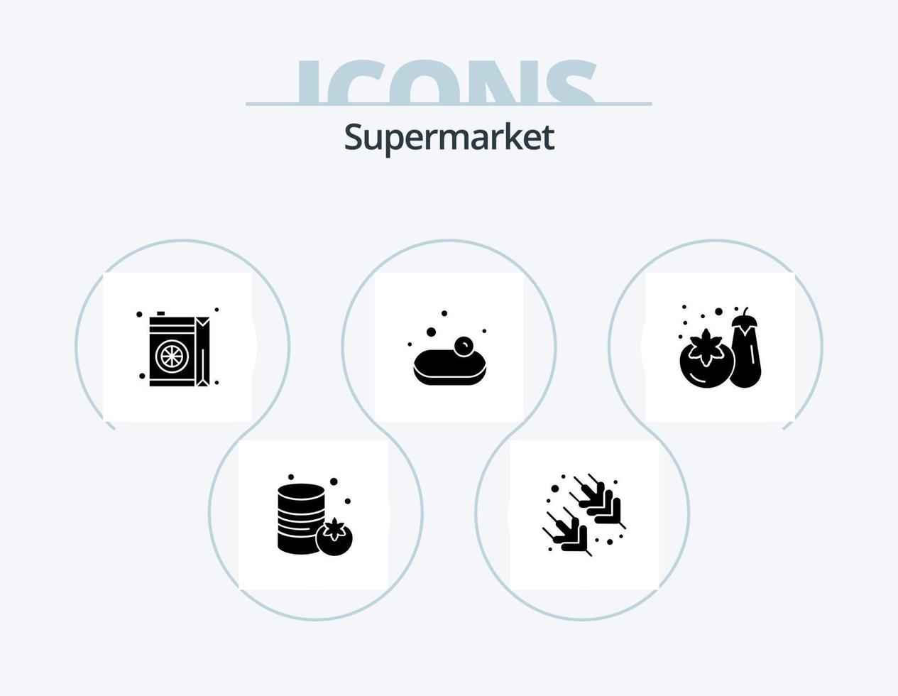 paquete de iconos de glifo de supermercado 5 diseño de iconos. . verdura. jugo. supermercado. supermercado vector