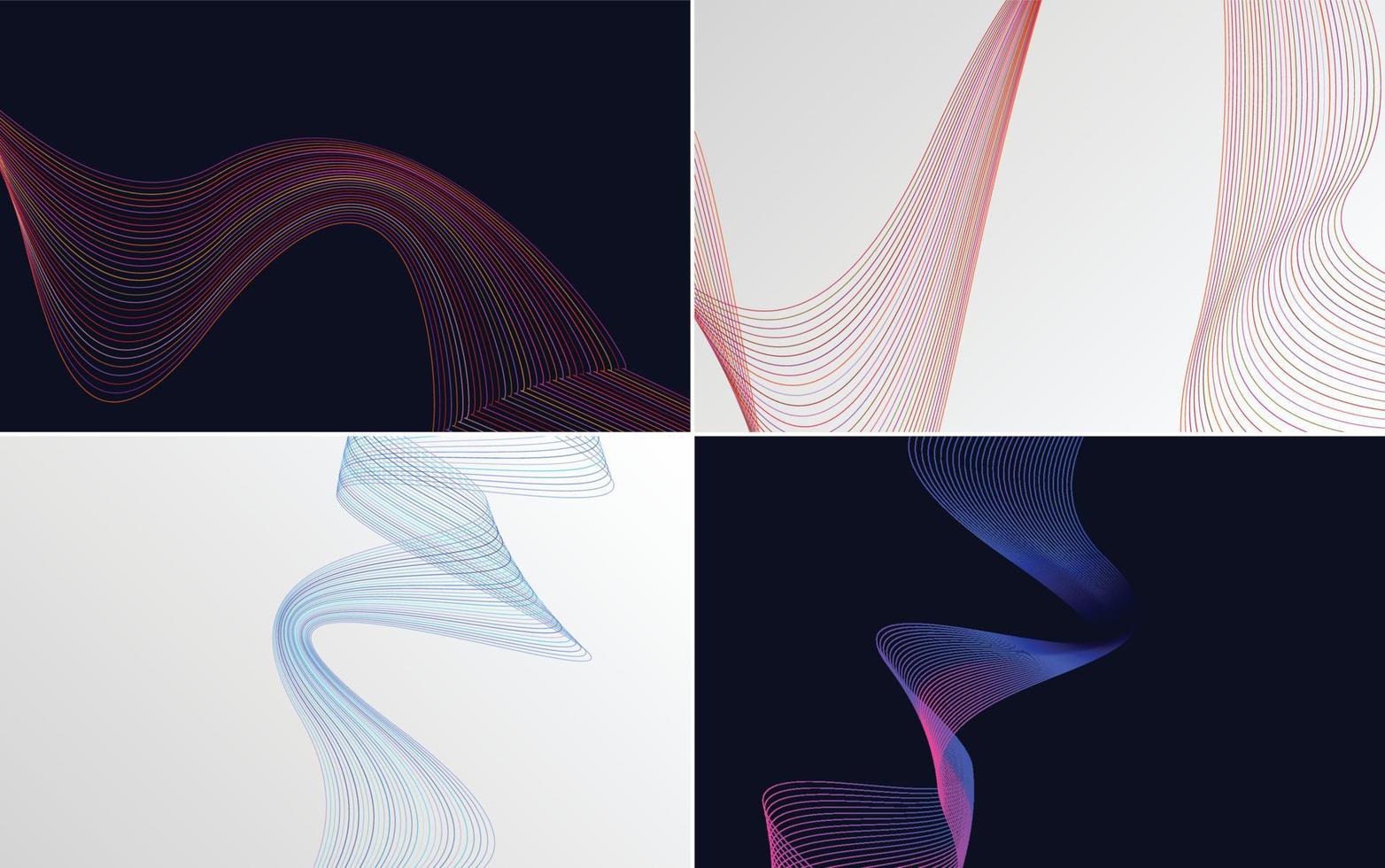 Collection of geometric minimal lines pattern set vector