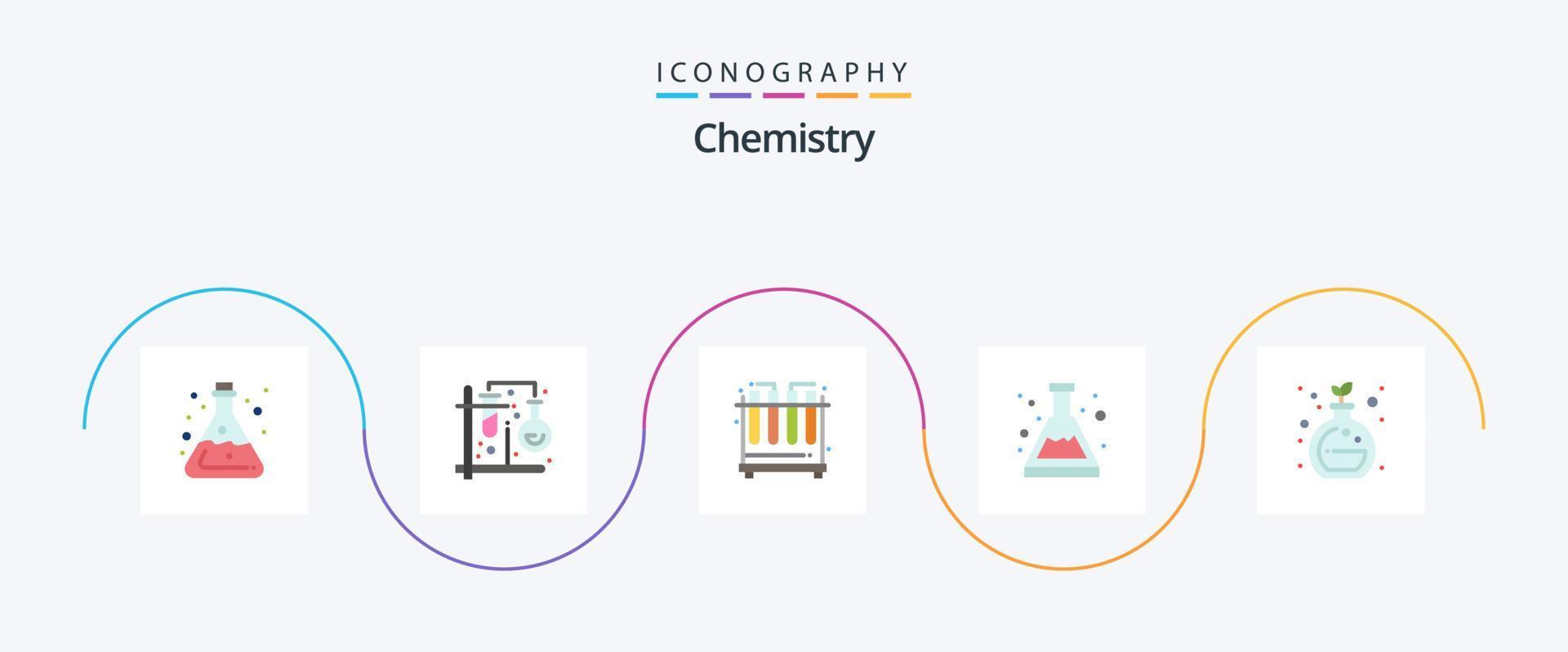 Chemistry Flat 5 Icon Pack Including chemistry. chemistry. formula. beaker. tubes vector