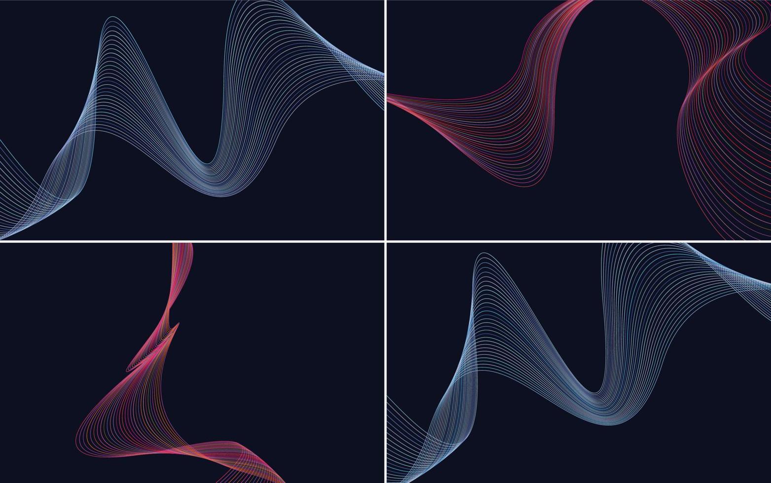 Collection of geometric minimal lines pattern set vector