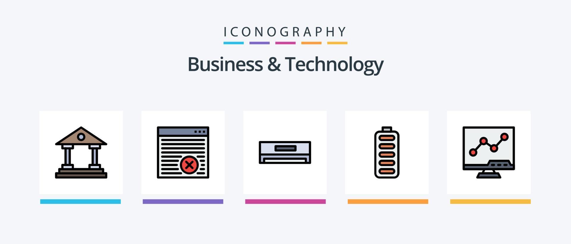Business and Technology Line Filled 5 Icon Pack Including cart. wireless. browser. mobile. bluetooth. Creative Icons Design vector