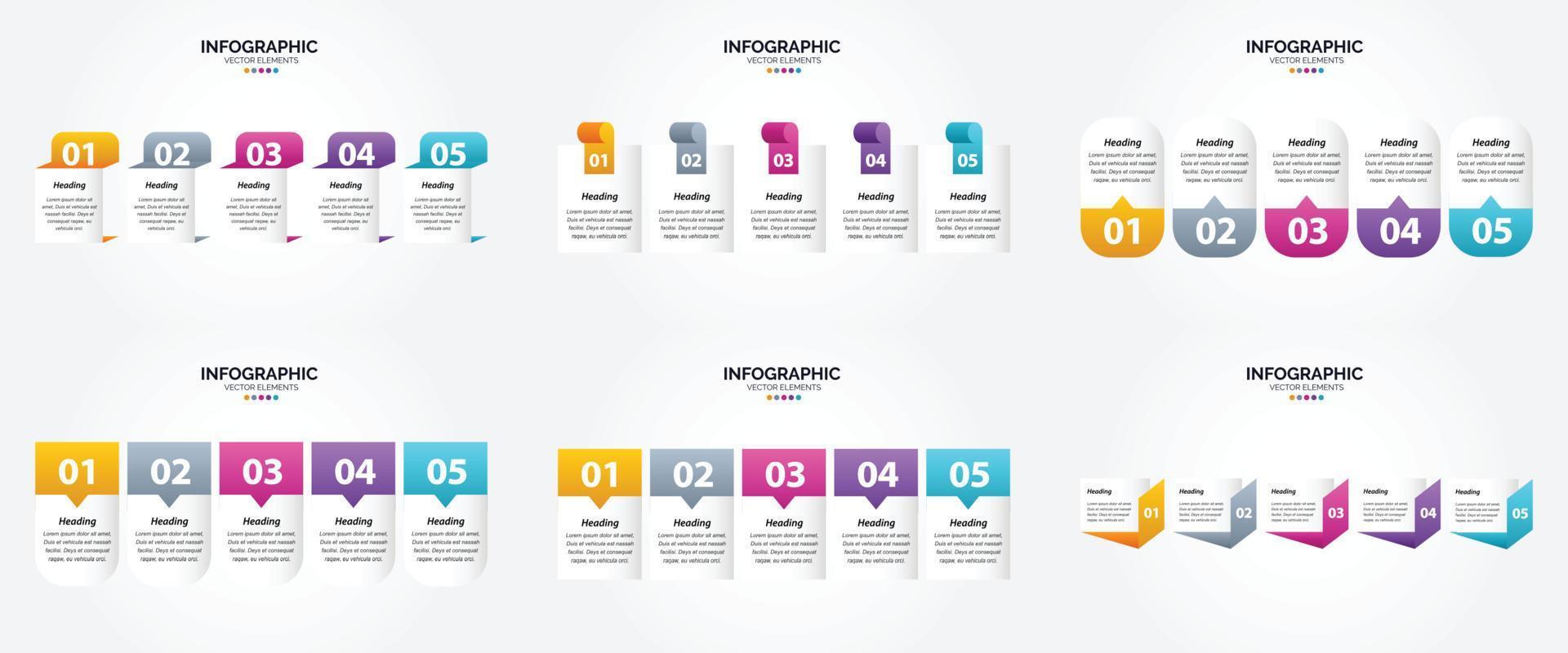 use estas ilustraciones vectoriales para crear infografías únicas para publicidad. folletos volantes y revistas. vector