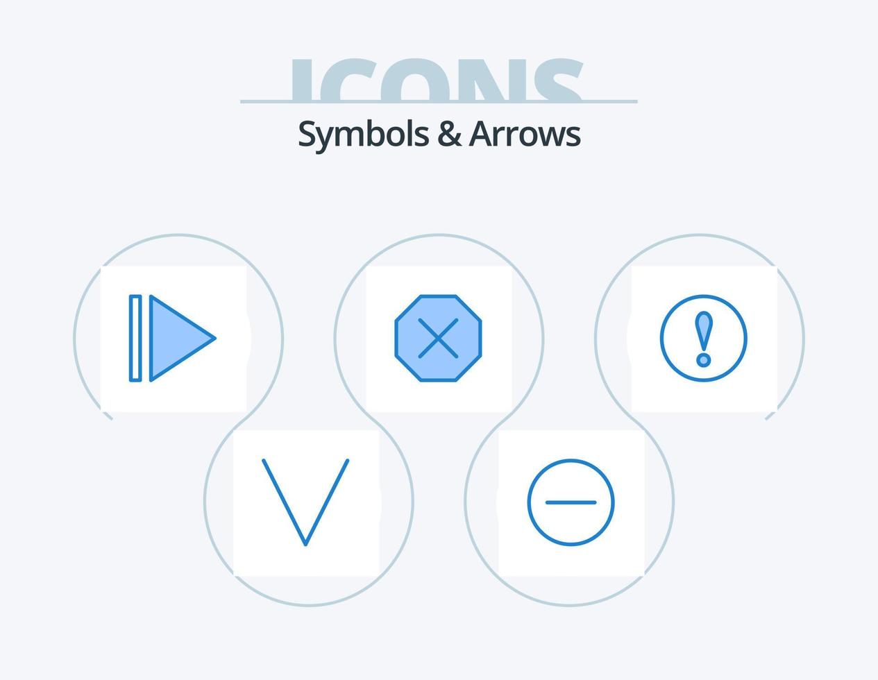 Symbols and Arrows Blue Icon Pack 5 Icon Design. . delete. warning vector
